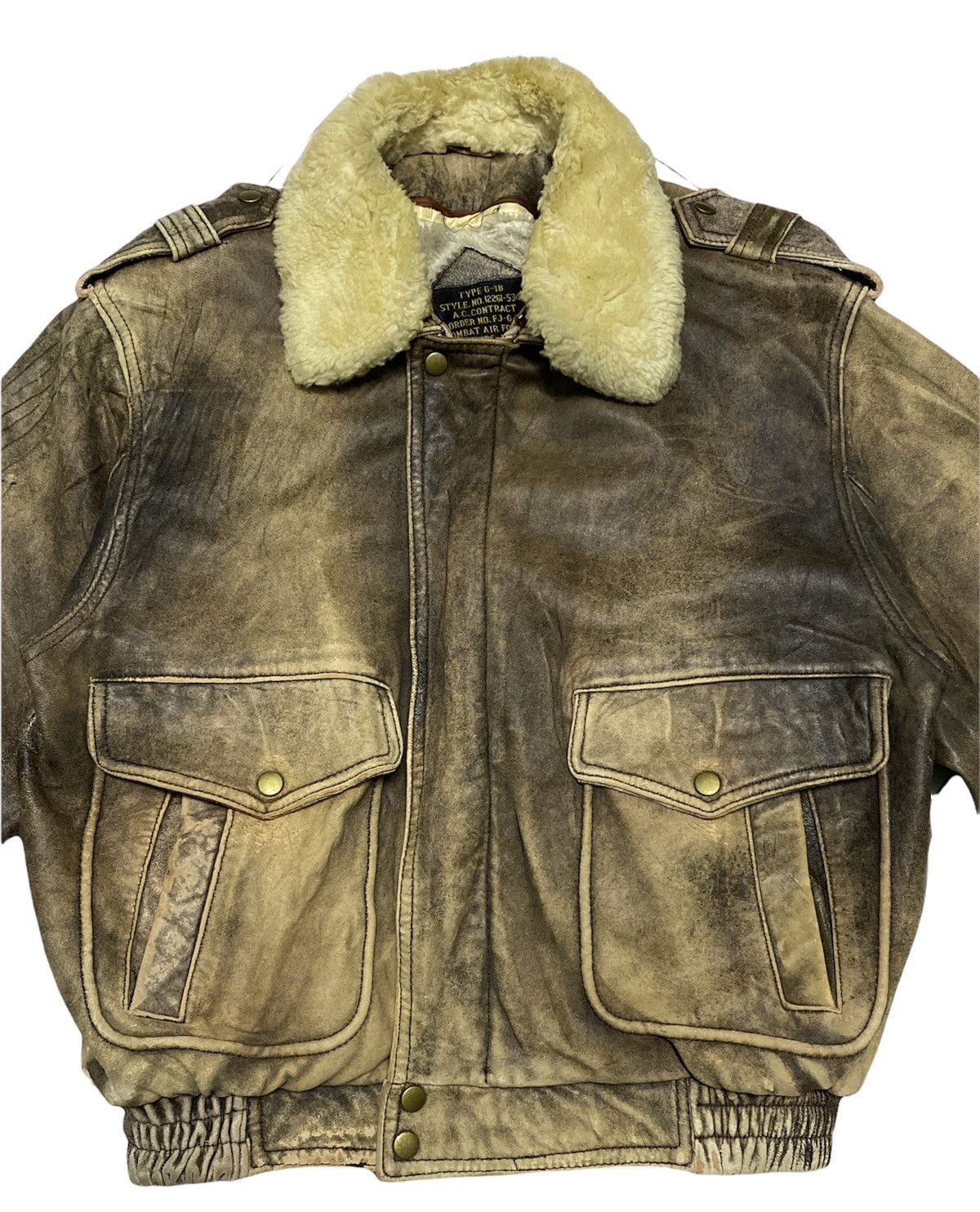 Vintage VINTAGE MILITARY COMBAT AIR FORCE JACKET (ANTIQUE LAMB) Size US M / EU 48-50 / 2 - 2 Thumbnail