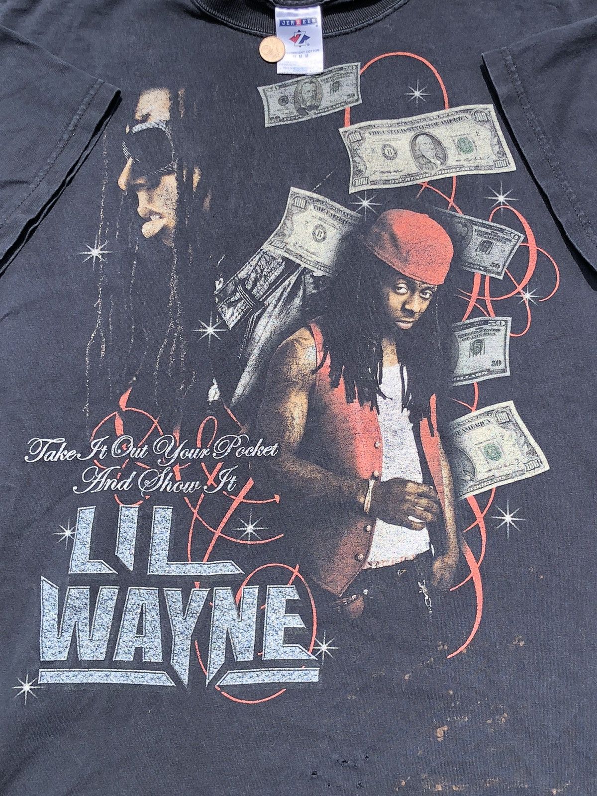 Lil Wayne Vintage 2000s Lil Wayne Faded Tee (Travis Scott 50 Cent) Size US M / EU 48-50 / 2 - 3 Thumbnail