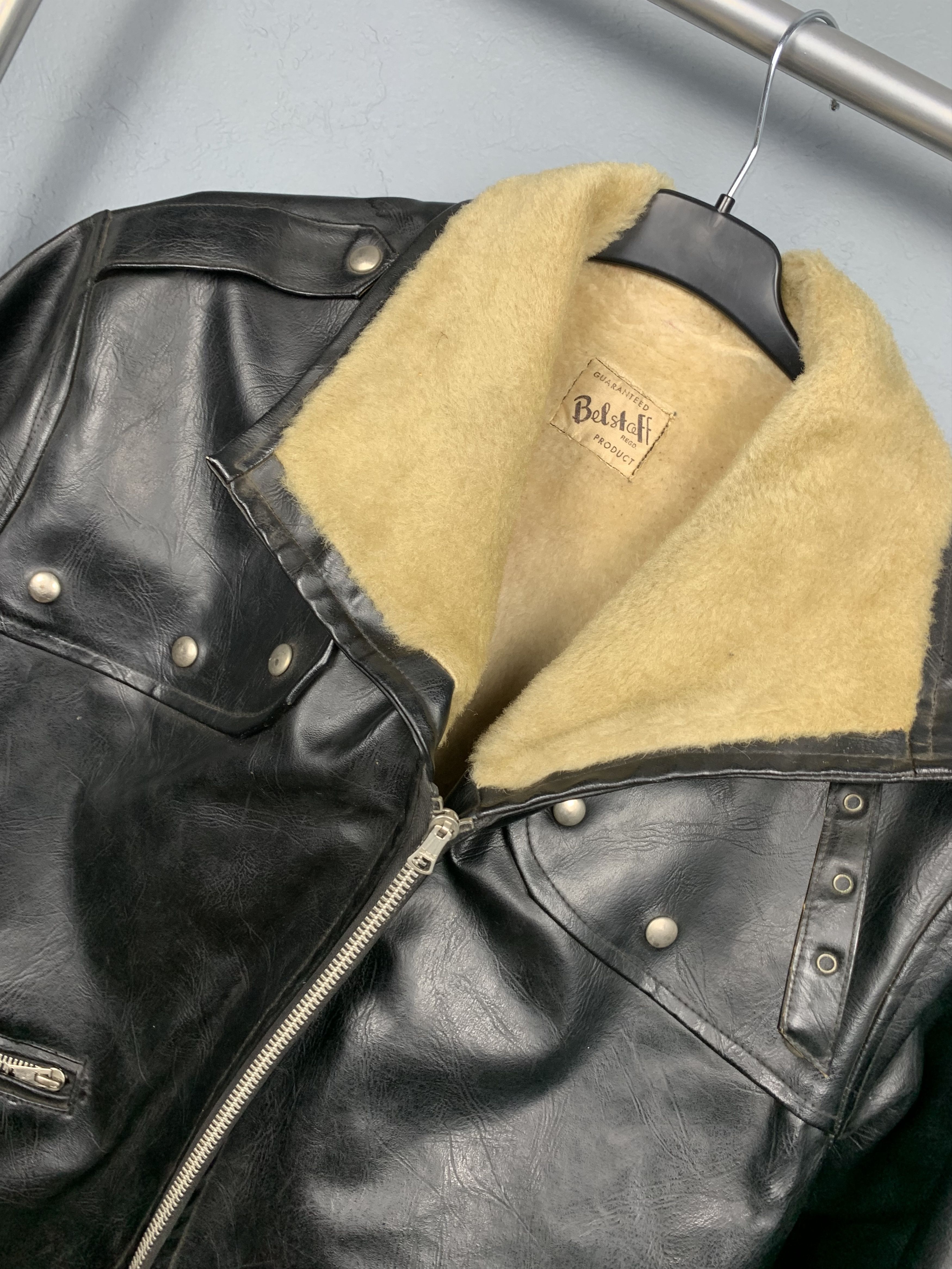 Belstaff Belstaff 60s-70s Vintage Biker Leather Jacket Sherpa Size US L / EU 52-54 / 3 - 4 Thumbnail