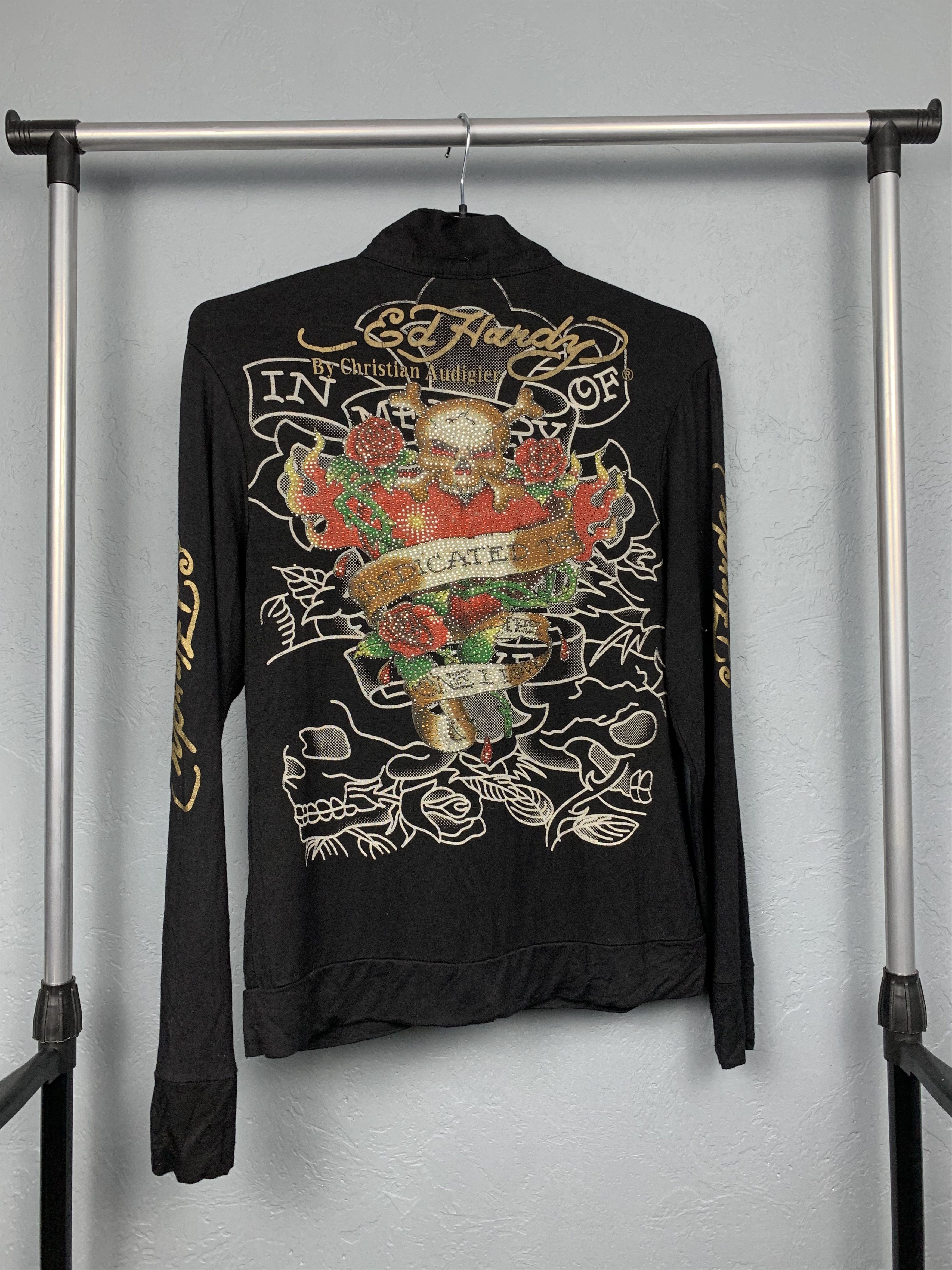 Christian Audigier × Ed Hardy × Vintage Ed Hardy by Christian Audigier Womens Zip Hoodie Size ONE SIZE - 1 Thumbnail