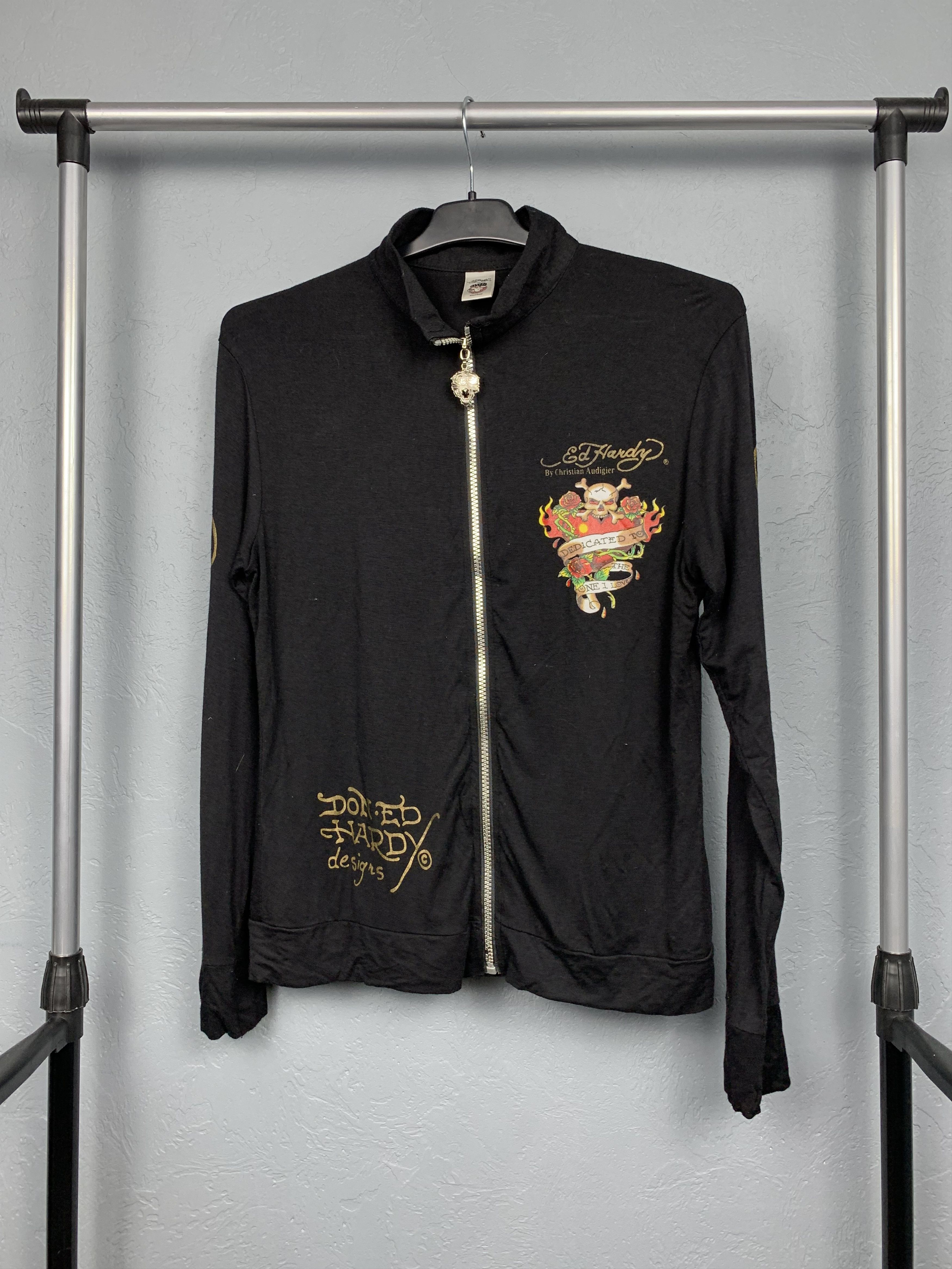 Christian Audigier × Ed Hardy × Vintage Ed Hardy by Christian Audigier Womens Zip Hoodie Size ONE SIZE - 3 Thumbnail