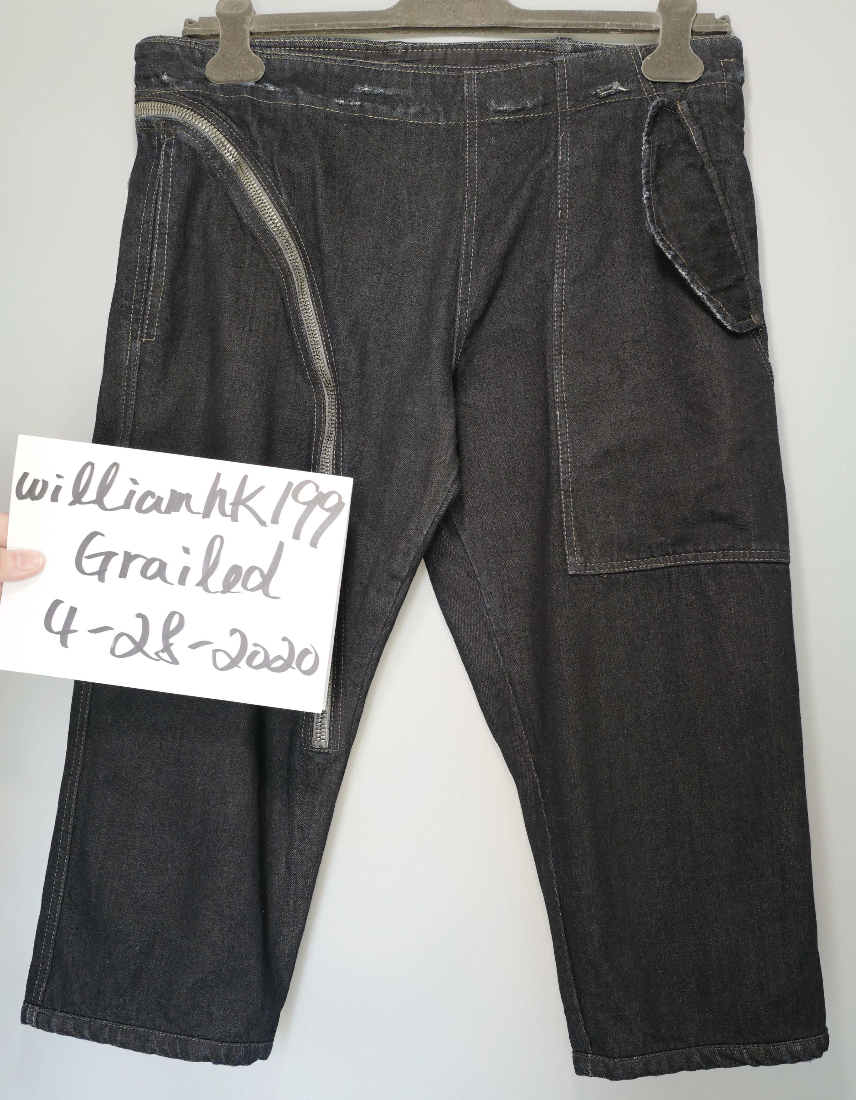 image of Rick Owens Drkshdw Aircut Jeans in Black Denim, Men's (Size 34)