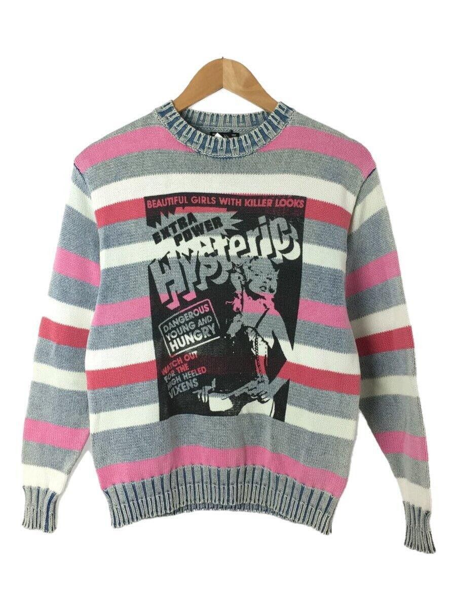 image of Hysteric Glamour Hysteric Magazine Printed Striped Knit Sweater, Men's (Size Small)