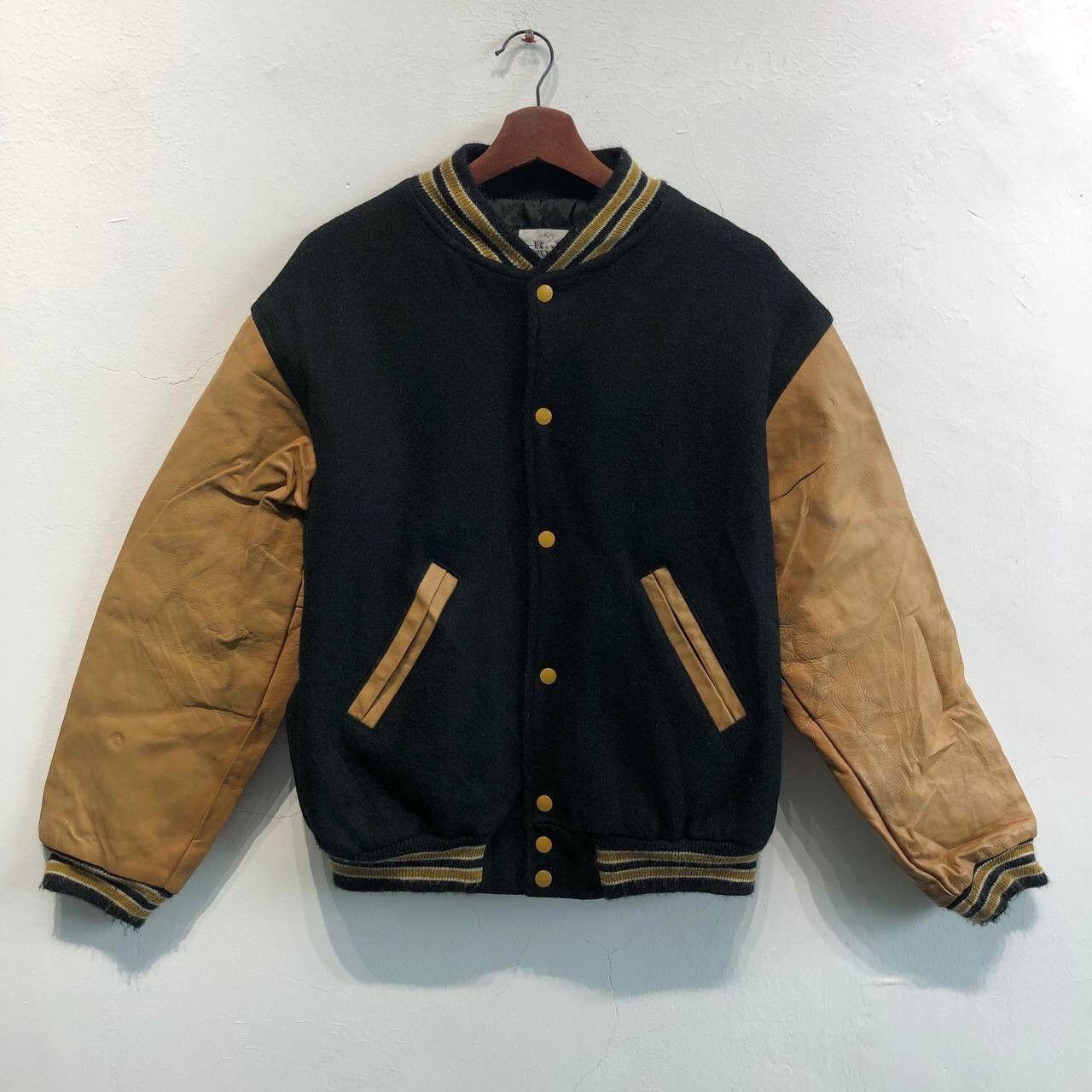 image of Oldvarsitystadium x Varsity Jacket R. J David Varsity Jacket in Black, Men's (Size Medium)