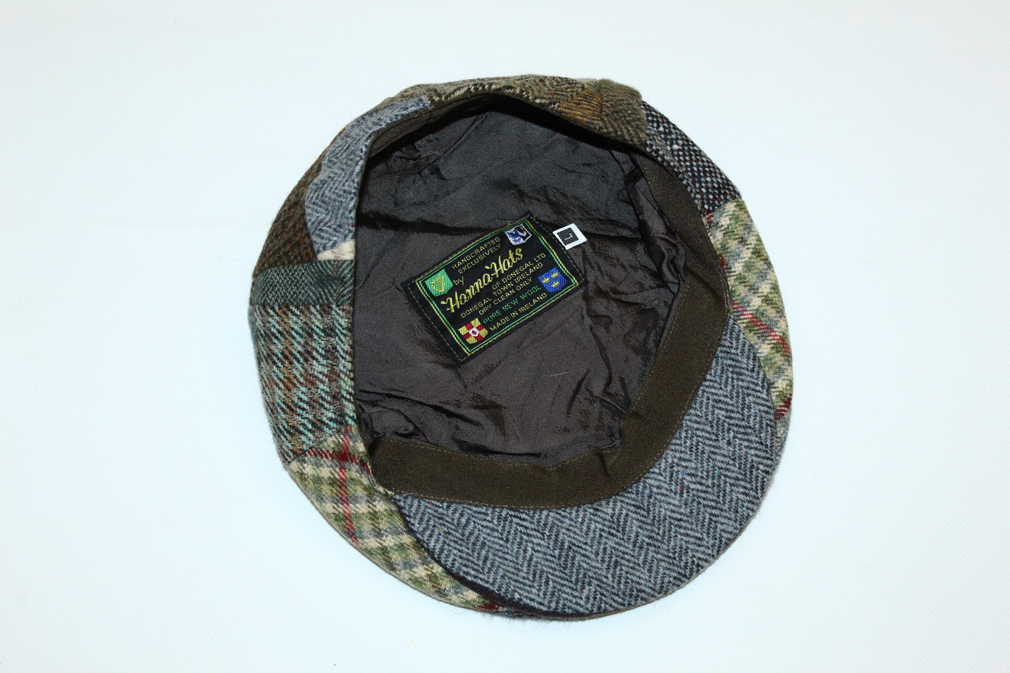 Donegal Tweed 💥Rare💥Hanna Hats of Donegal Tweed Patchwork Handcraft Cap Size ONE SIZE - 5 Thumbnail