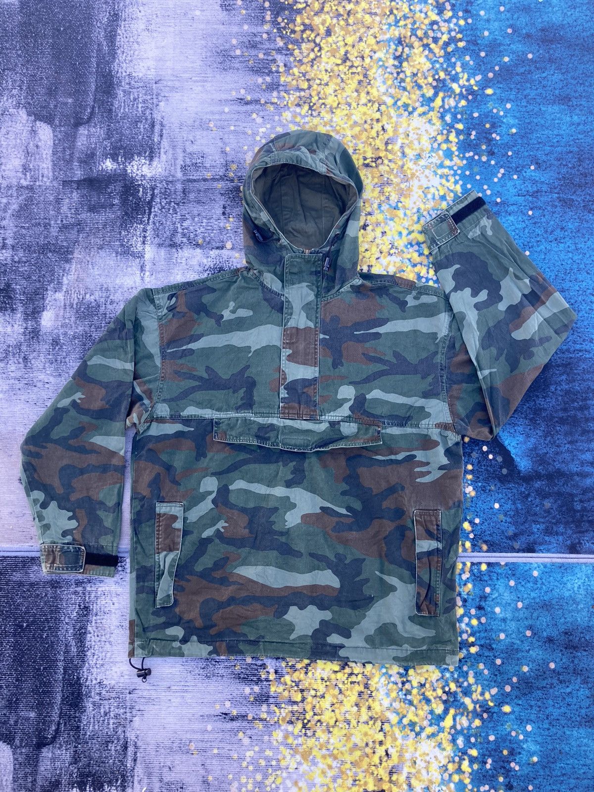 image of Camouflage Flying Force Half Zipper/anorak, Men's (Size Large)