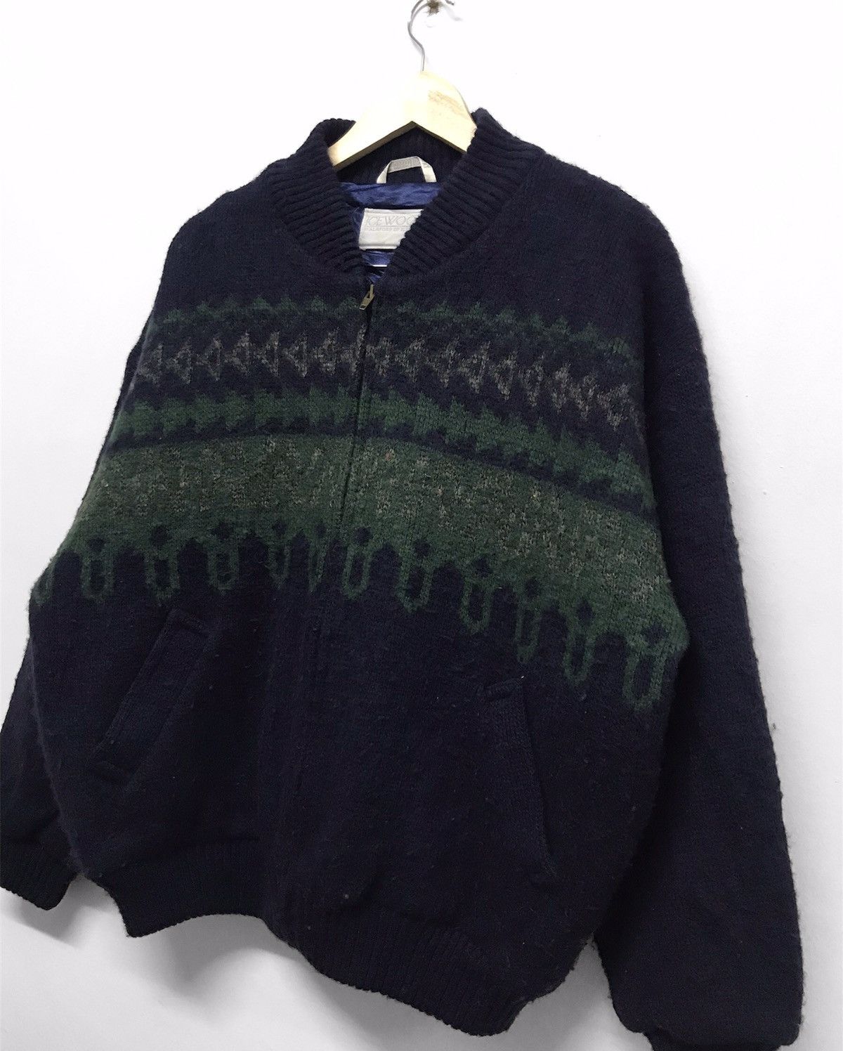Japanese Brand Vintage Icewool by Alafoss of Iceland Knit Wool Jacket Size US XL / EU 56 / 4 - 2 Thumbnail