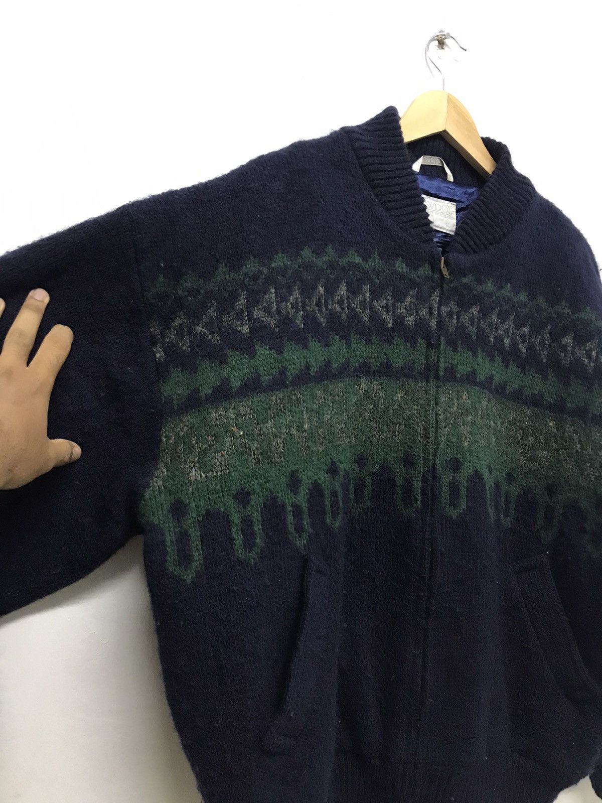 Japanese Brand Vintage Icewool by Alafoss of Iceland Knit Wool Jacket Size US XL / EU 56 / 4 - 9 Thumbnail