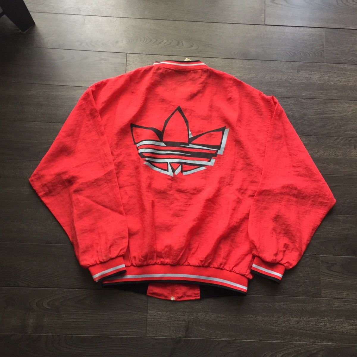 Adidas × Vintage Vintage 90s Adidas Logo Windbreaker Jacket Size US XL / EU 56 / 4 - 1 Thumbnail