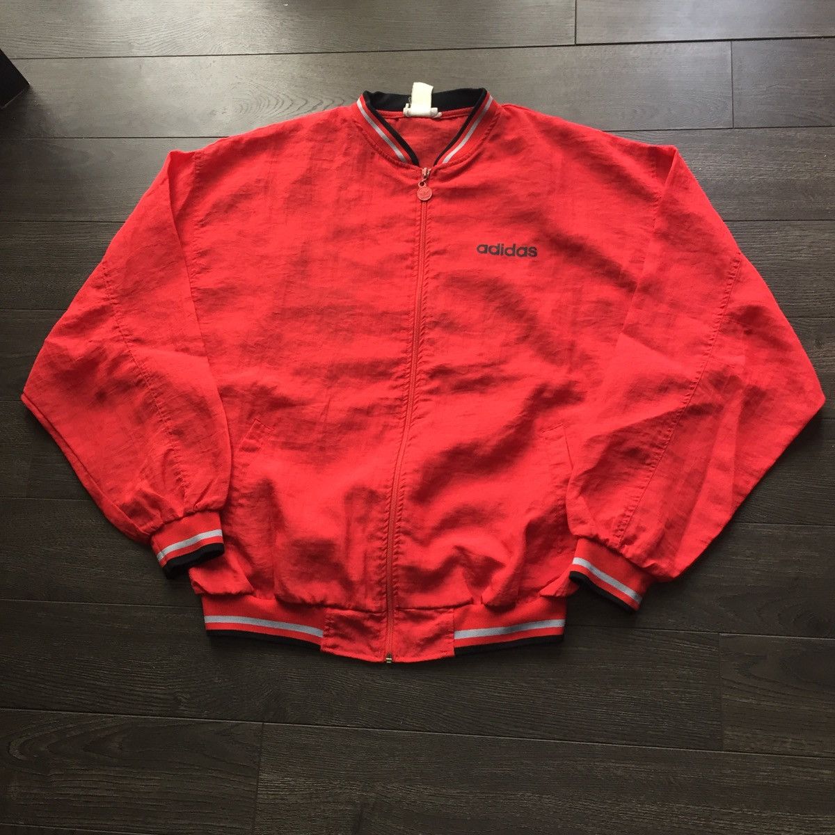 Adidas × Vintage Vintage 90s Adidas Logo Windbreaker Jacket Size US XL / EU 56 / 4 - 2 Thumbnail
