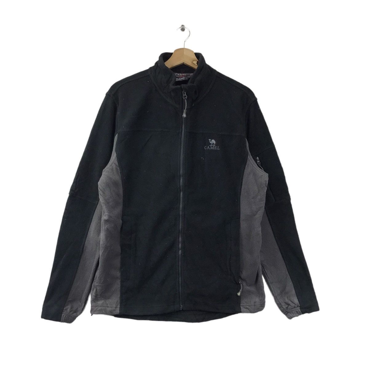 Camel CAMEL Black Grey Fleece Full Zipper Sweater Size US L / EU 52-54 / 3 - 1 Thumbnail