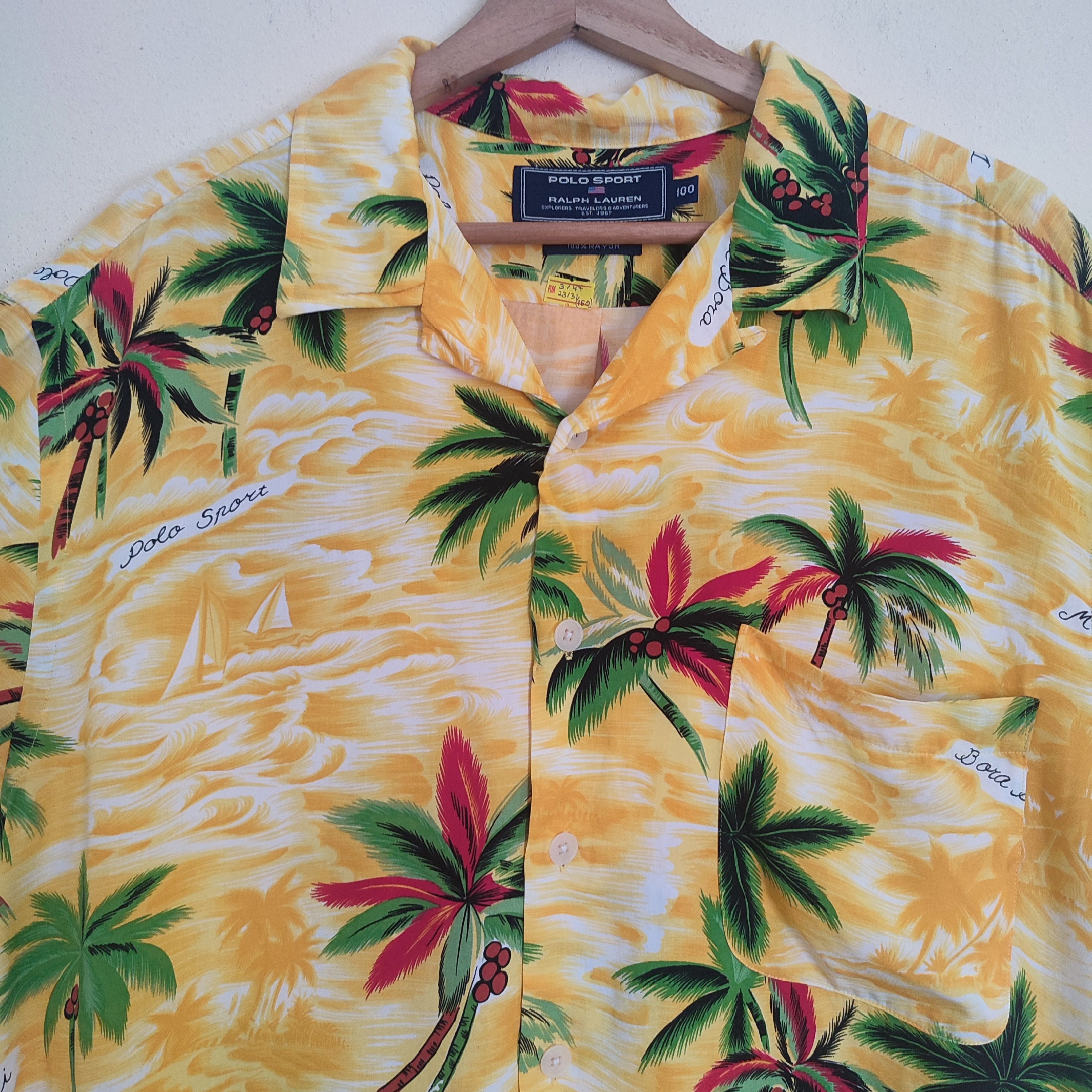 Polo Ralph Lauren × Vintage Summer Style POLO SPORTS Ralph Lauren Hawaiian Shirt Size US L / EU 52-54 / 3 - 3 Thumbnail