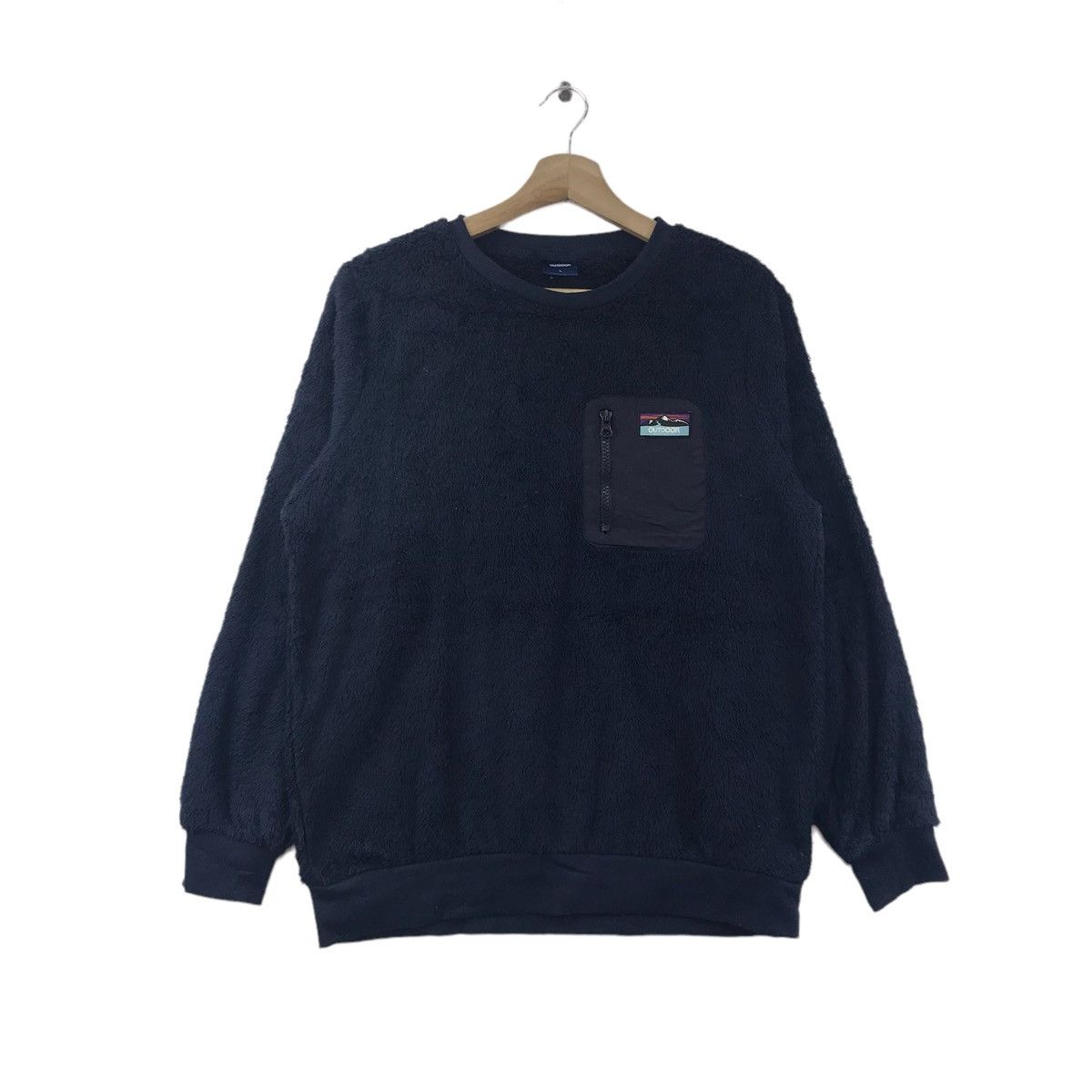 Vintage Vintage 90s OUTDOOR PRODUCT Sherpa SnapT Pocket Sweatshirt Size US L / EU 52-54 / 3 - 1 Thumbnail