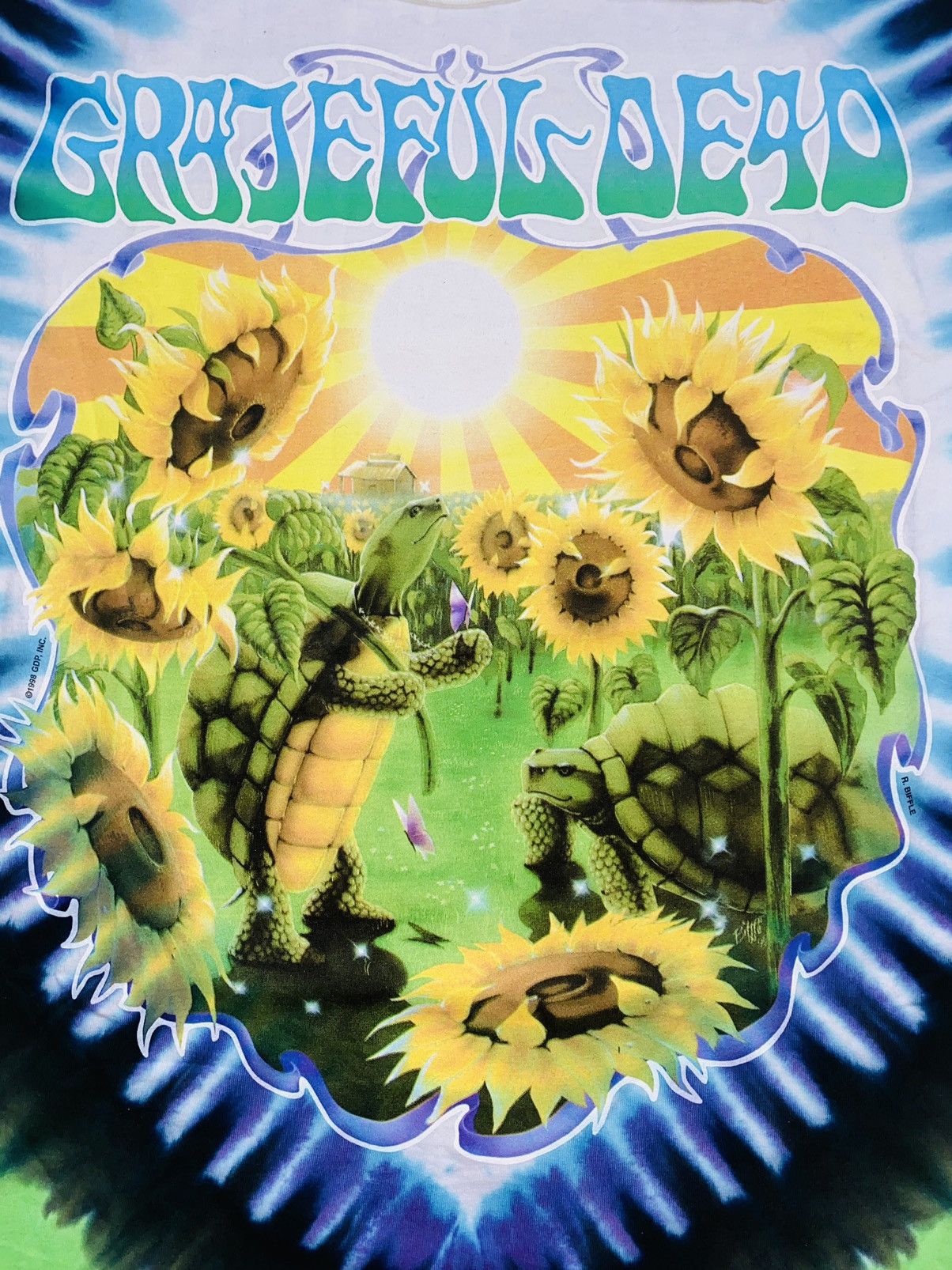 Flatbush Zombies × Grateful Dead × Vintage Liquid Blue 1998 USA Sunflower Terrapin Pleasures Supreme Size US XL / EU 56 / 4 - 3 Thumbnail