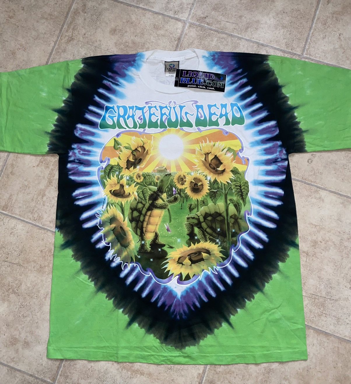 image of Flatbush Zombies x Grateful Dead Liquid Blue 1998 Usa Sunflower Terrapin Pleasures Supreme in Tie/D