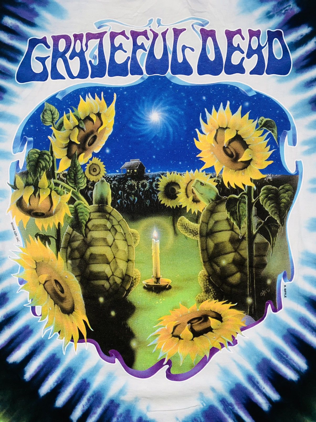 Flatbush Zombies × Grateful Dead × Vintage Liquid Blue 1998 USA Sunflower Terrapin Pleasures Supreme Size US XL / EU 56 / 4 - 5 Thumbnail