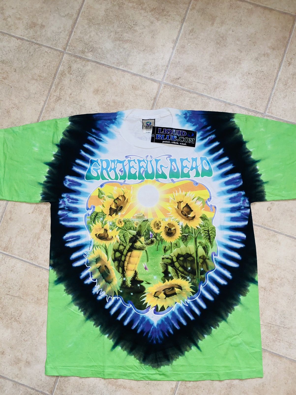Flatbush Zombies × Grateful Dead × Vintage Liquid Blue 1998 USA Sunflower Terrapin Pleasures Supreme Size US XL / EU 56 / 4 - 4 Thumbnail