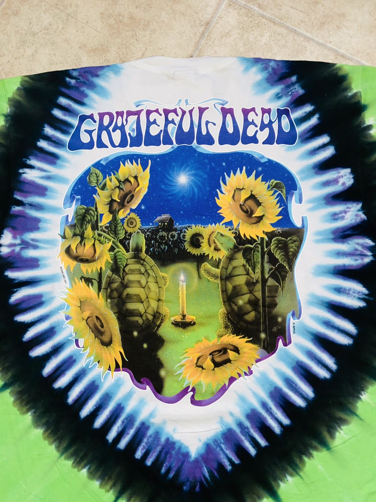 Flatbush Zombies × Grateful Dead × Vintage Liquid Blue 1998 USA Sunflower Terrapin Pleasures Supreme Size US XL / EU 56 / 4 - 8 Thumbnail