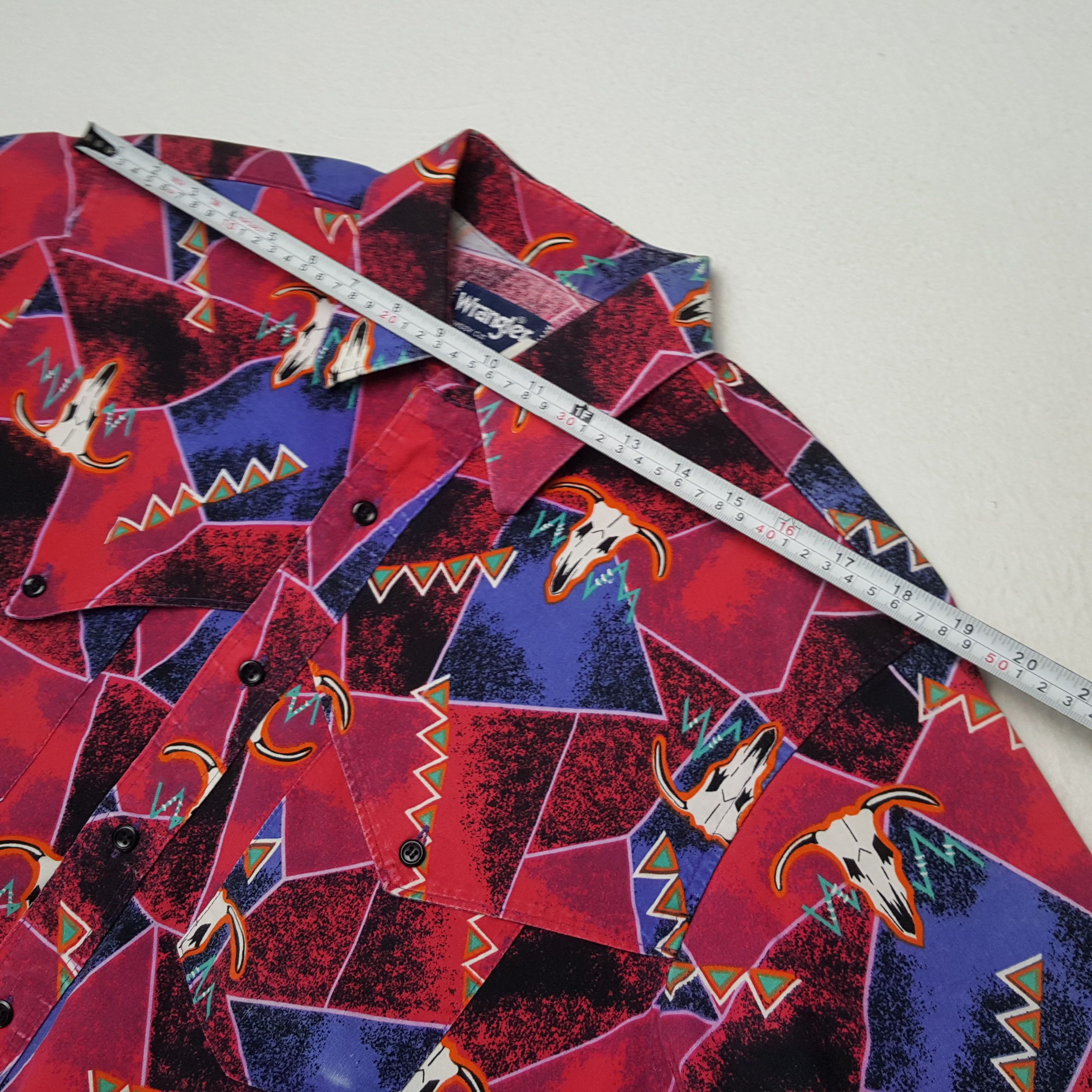Vintage × Wrangler WRANGLER Cowboy Style Full Print Rare Shirt Size US L / EU 52-54 / 3 - 5 Thumbnail