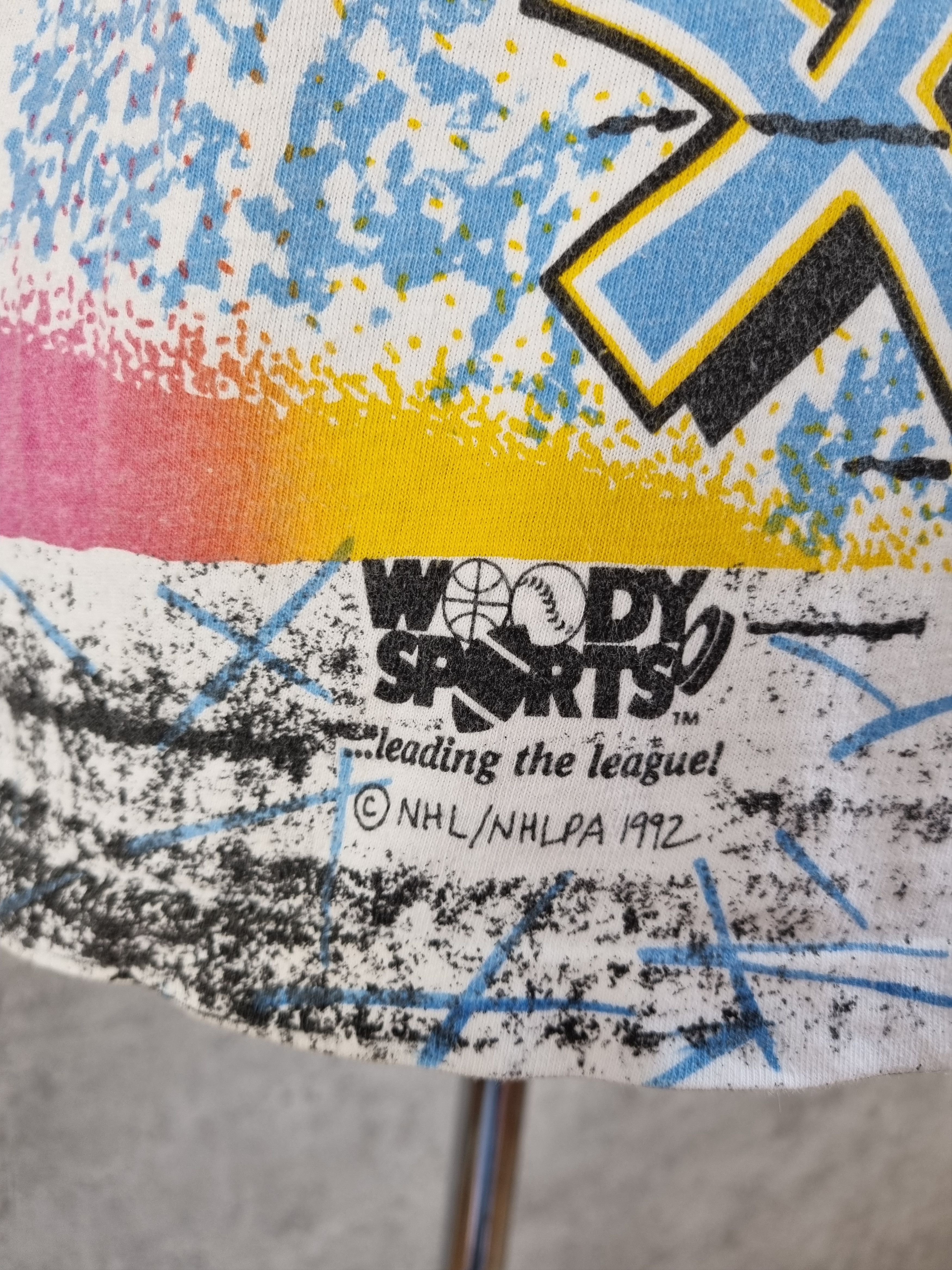 NHL × Vintage 90s Woodys Sport Single Stitch Mario Lemieux Rare Tee Size US M / EU 48-50 / 2 - 10 Thumbnail