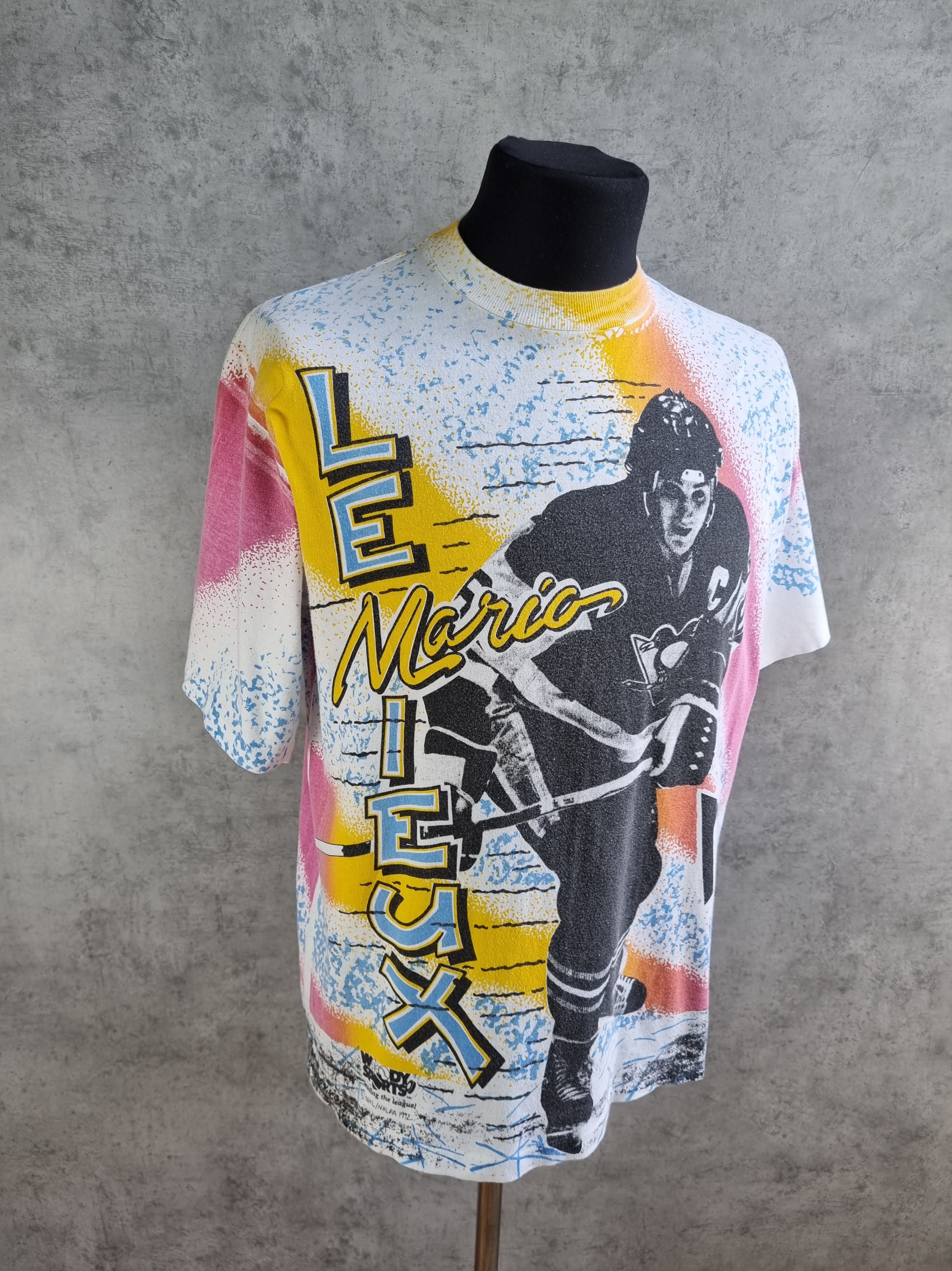 NHL × Vintage 90s Woodys Sport Single Stitch Mario Lemieux Rare Tee Size US M / EU 48-50 / 2 - 5 Thumbnail