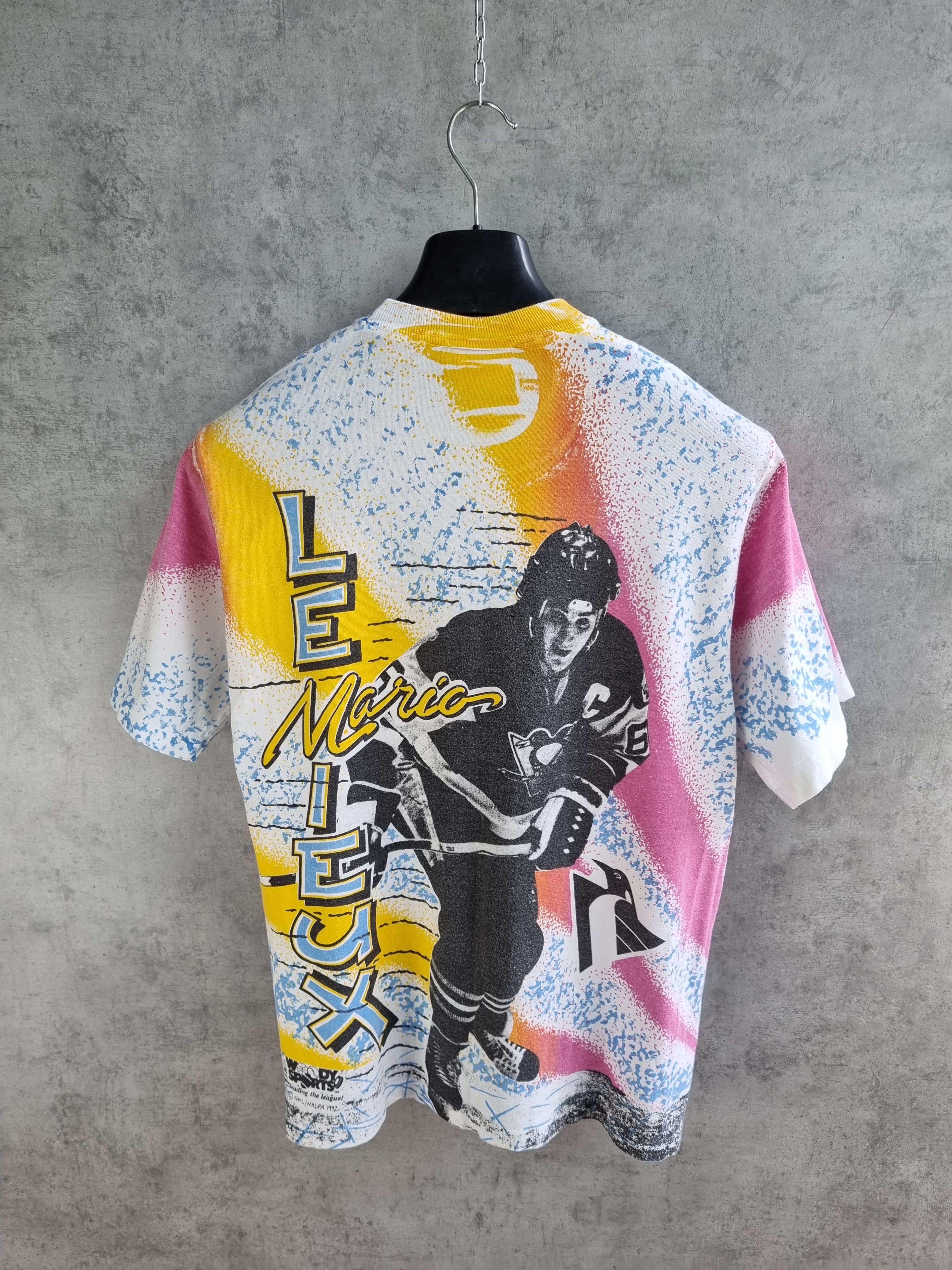 NHL × Vintage 90s Woodys Sport Single Stitch Mario Lemieux Rare Tee Size US M / EU 48-50 / 2 - 3 Thumbnail