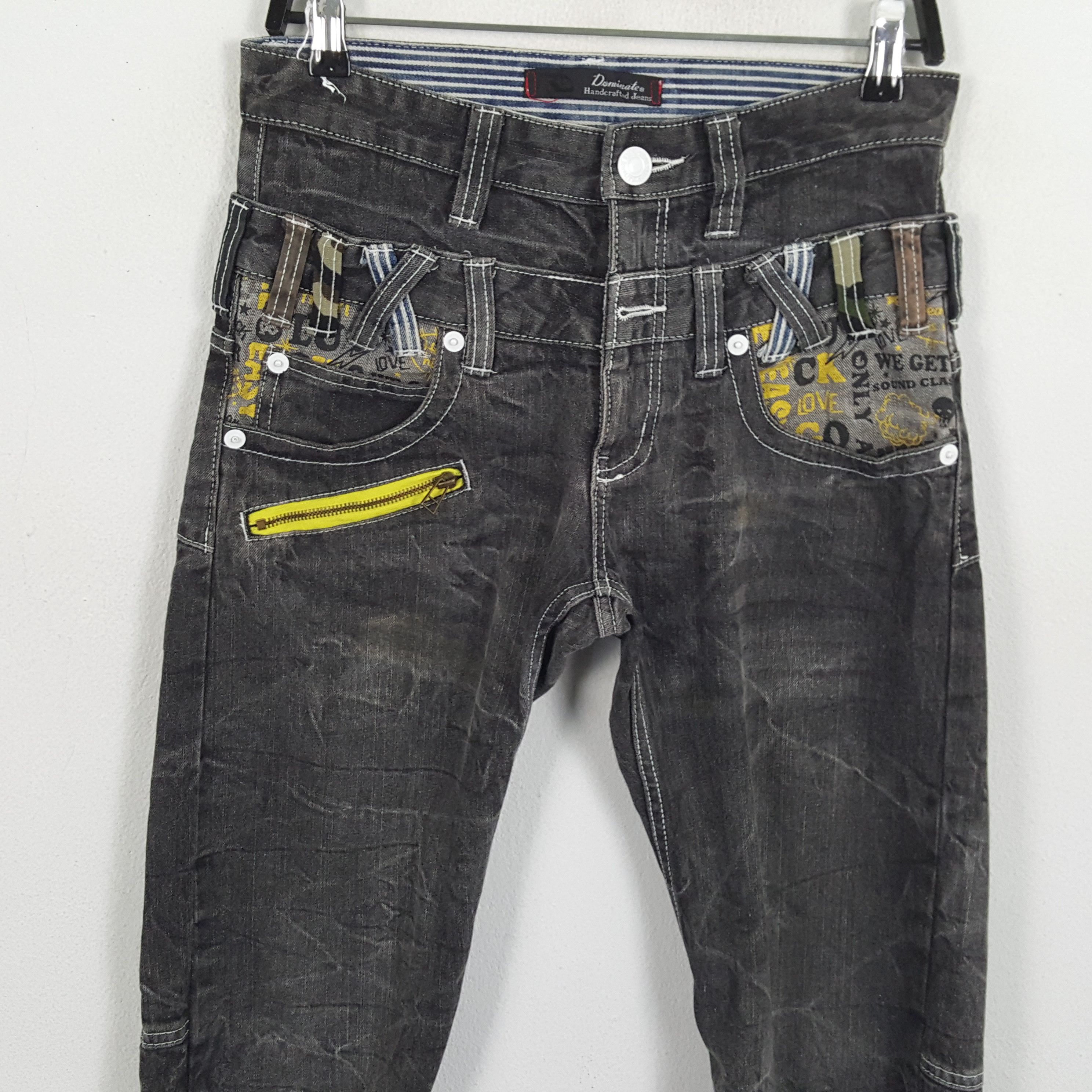 Japanese Brand × Vintage DOMINATE HANDCRATED Japanese Brand Rare Design Jeans Size US 29 - 5 Thumbnail