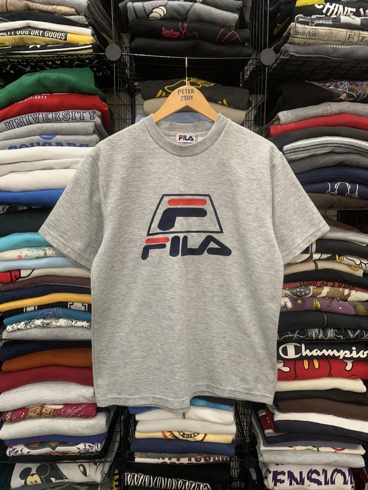 image of Bjorn Borg x Fila Vintage 90’S Fila Embroidery Logo T-Shirt in Grey, Men's (Size Medium)