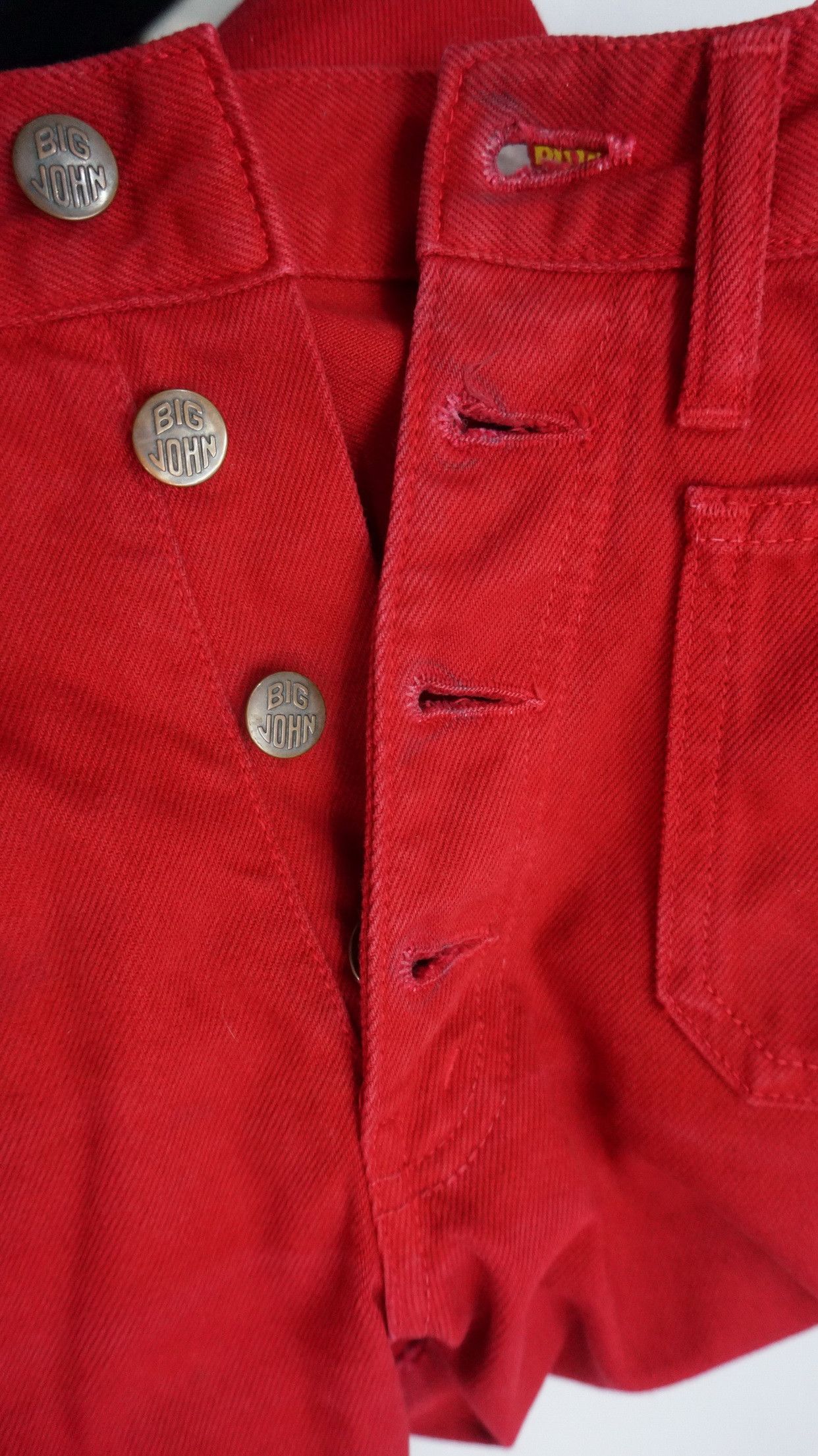 Big John 🔥HolyFlare! BIG JOHN Japan Vintage Flared Red Bush Jeans Size US 32 / EU 48 - 19 Thumbnail