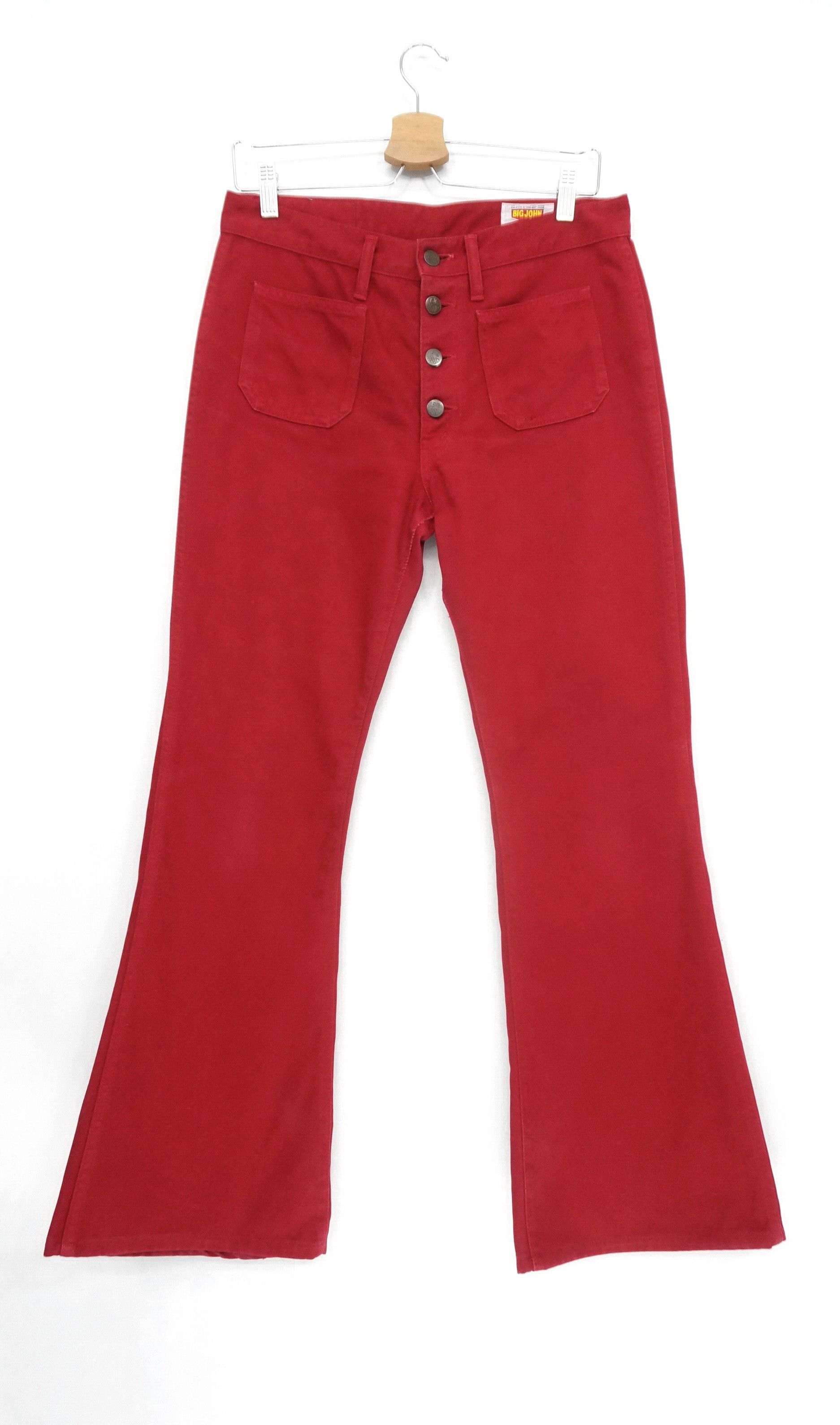 Big John 🔥HolyFlare! BIG JOHN Japan Vintage Flared Red Bush Jeans Size US 32 / EU 48 - 1 Thumbnail