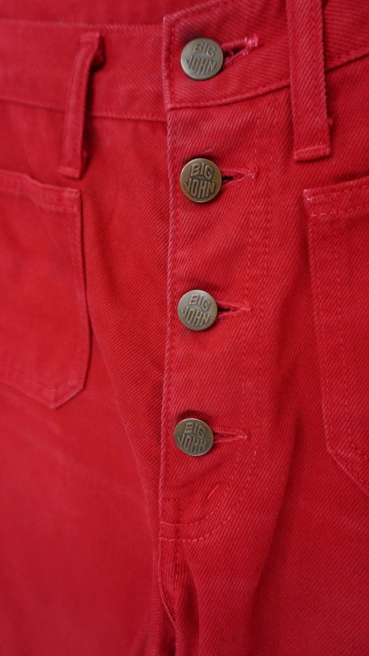 Big John 🔥HolyFlare! BIG JOHN Japan Vintage Flared Red Bush Jeans Size US 32 / EU 48 - 7 Thumbnail