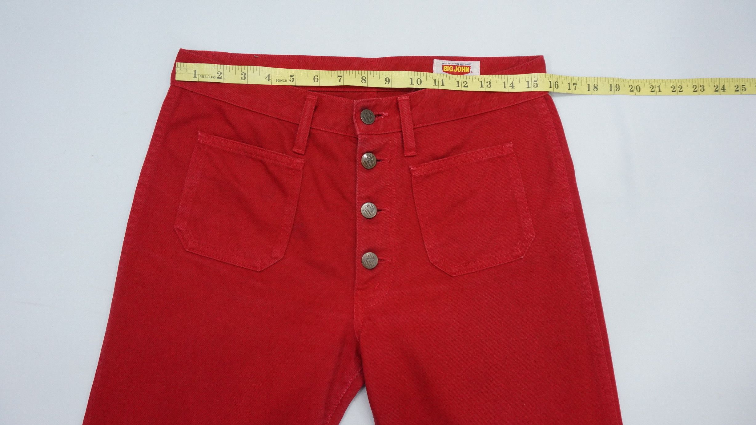 Big John 🔥HolyFlare! BIG JOHN Japan Vintage Flared Red Bush Jeans Size US 32 / EU 48 - 12 Thumbnail