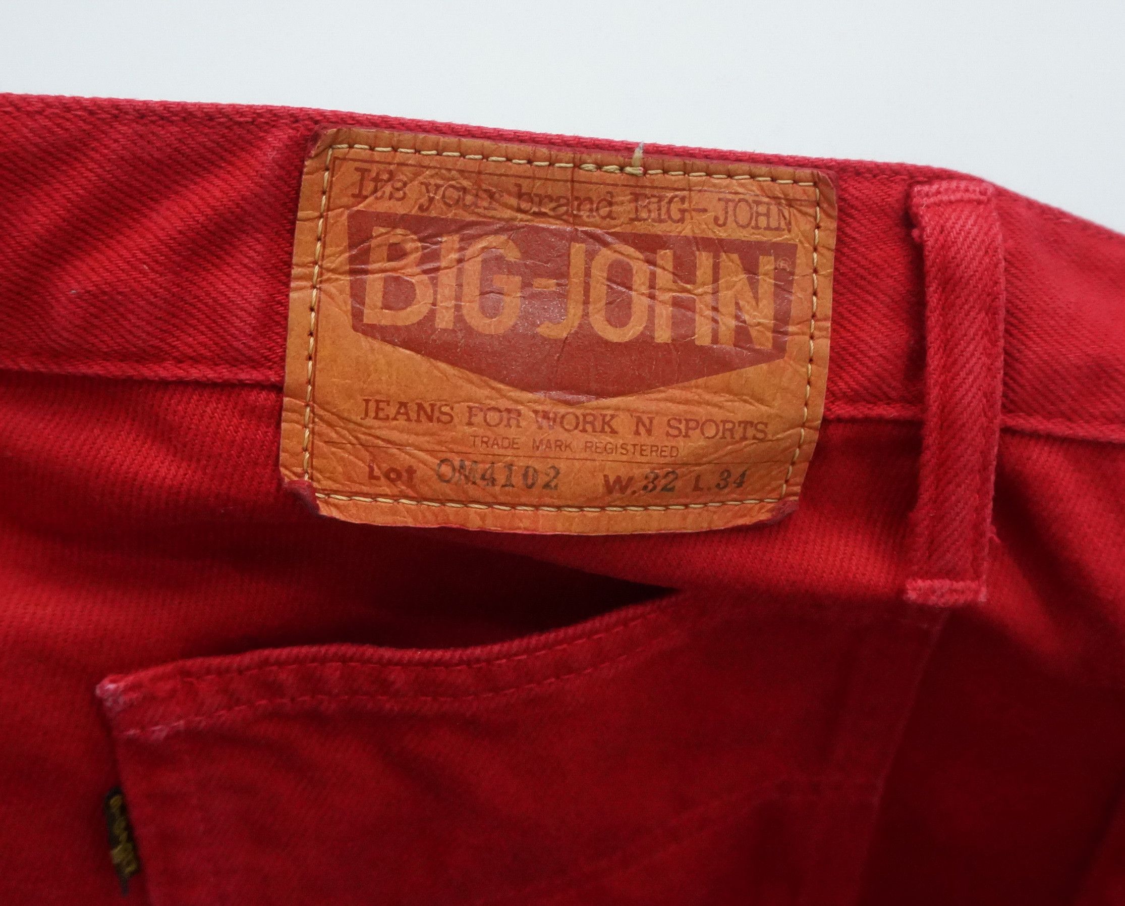 Big John 🔥HolyFlare! BIG JOHN Japan Vintage Flared Red Bush Jeans Size US 32 / EU 48 - 10 Thumbnail