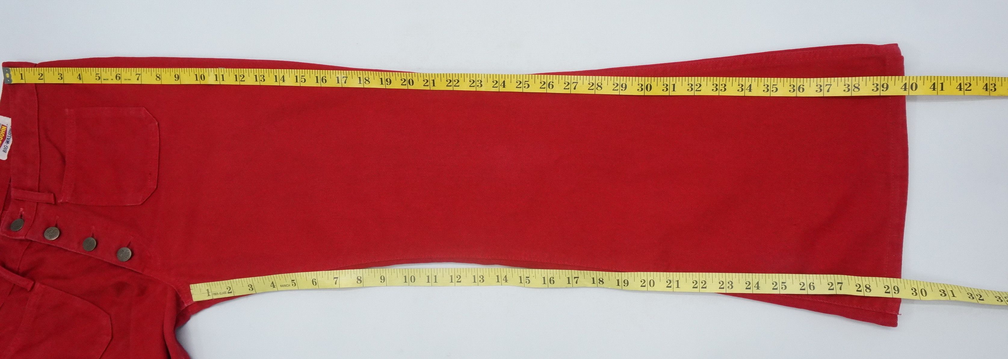 Big John 🔥HolyFlare! BIG JOHN Japan Vintage Flared Red Bush Jeans Size US 32 / EU 48 - 14 Thumbnail