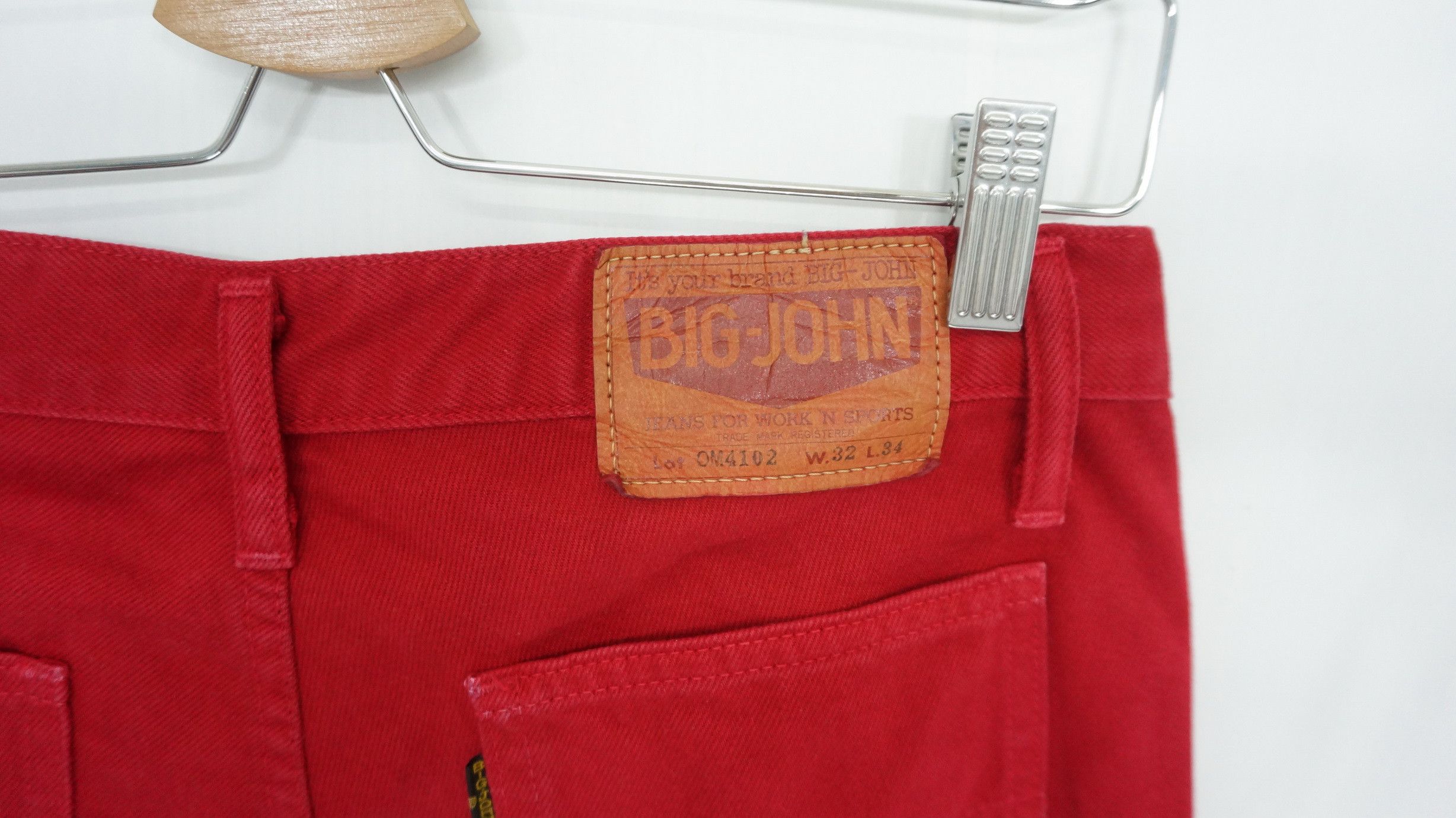 Big John 🔥HolyFlare! BIG JOHN Japan Vintage Flared Red Bush Jeans Size US 32 / EU 48 - 8 Thumbnail