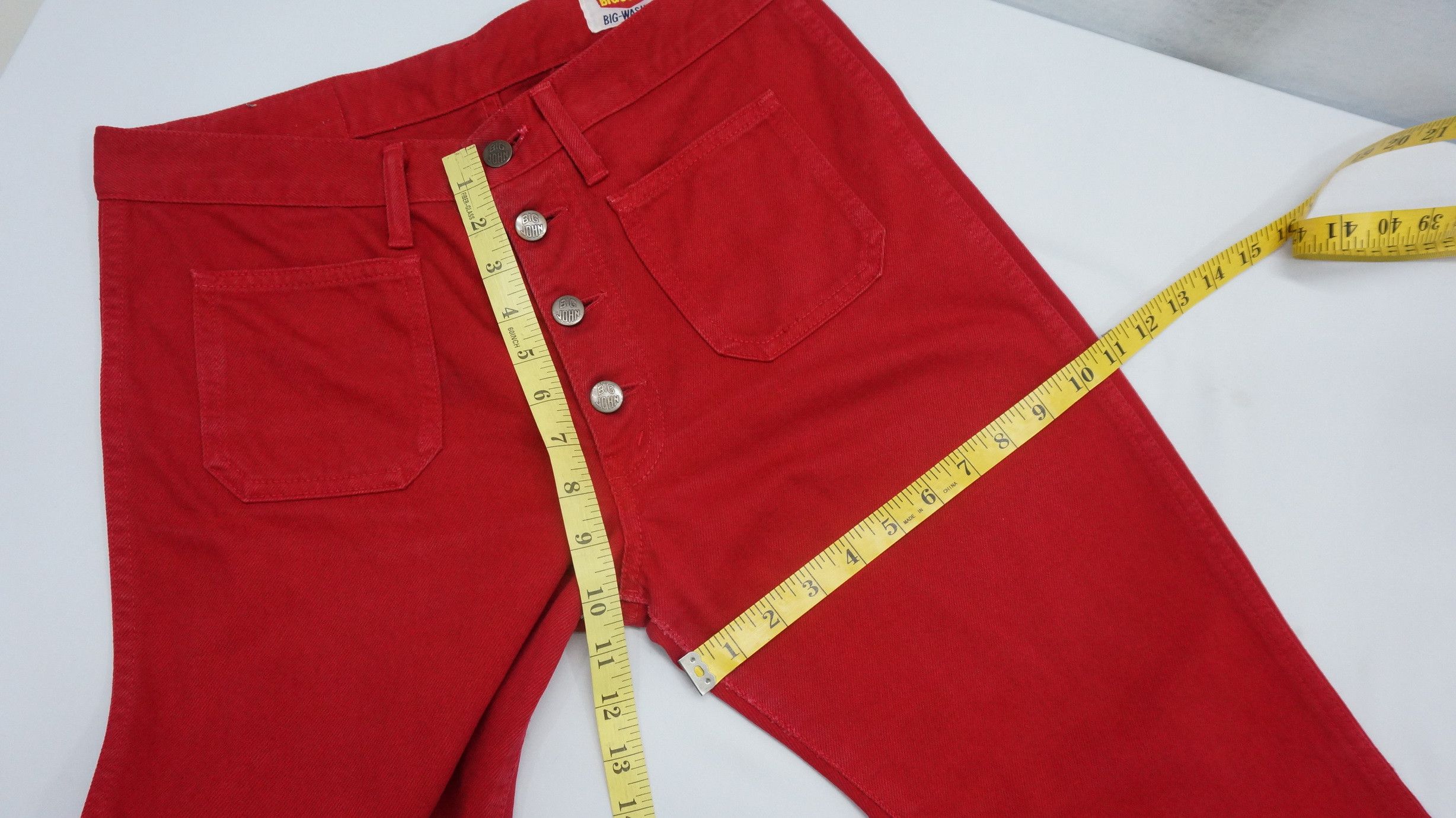 Big John 🔥HolyFlare! BIG JOHN Japan Vintage Flared Red Bush Jeans Size US 32 / EU 48 - 13 Thumbnail