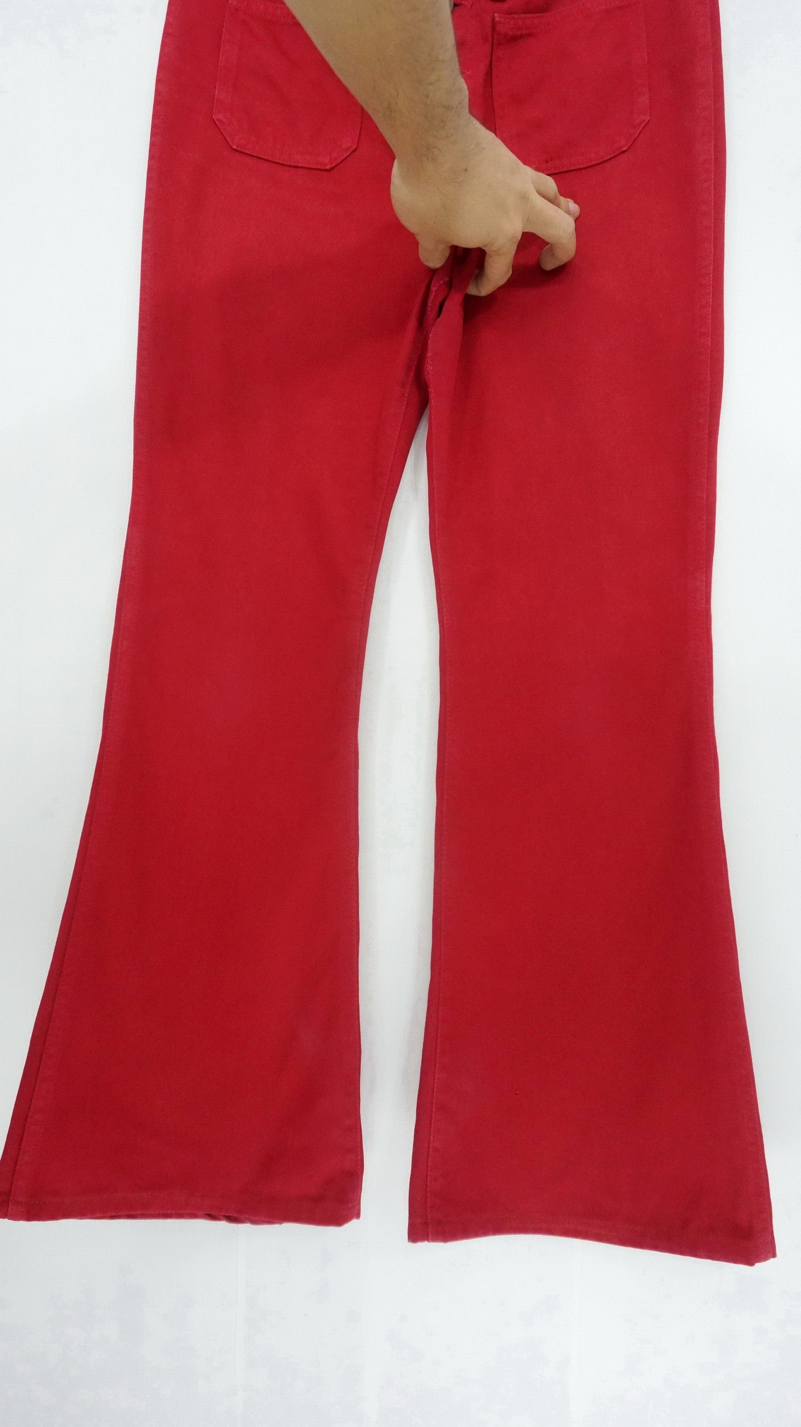 Big John 🔥HolyFlare! BIG JOHN Japan Vintage Flared Red Bush Jeans Size US 32 / EU 48 - 6 Thumbnail