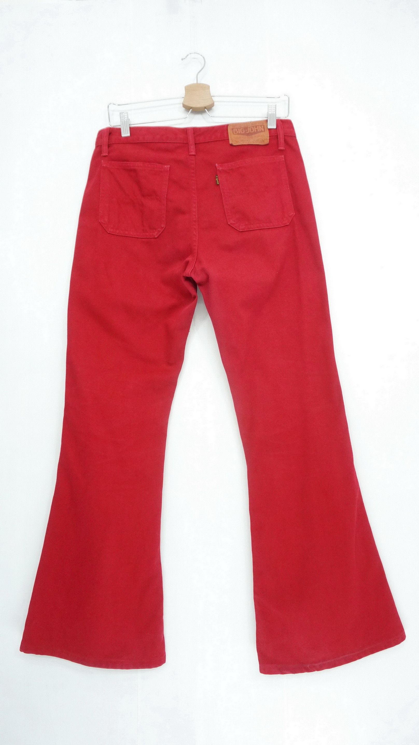 Big John 🔥HolyFlare! BIG JOHN Japan Vintage Flared Red Bush Jeans Size US 32 / EU 48 - 2 Thumbnail