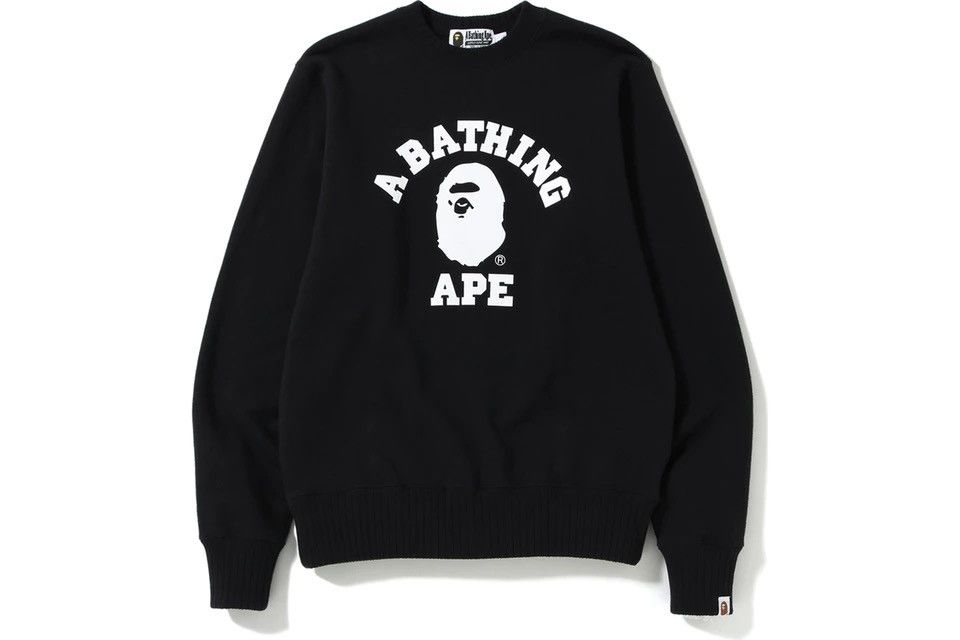 Bape BAPE College Crewneck Black Size US XL / EU 56 / 4 - 2 Thumbnail