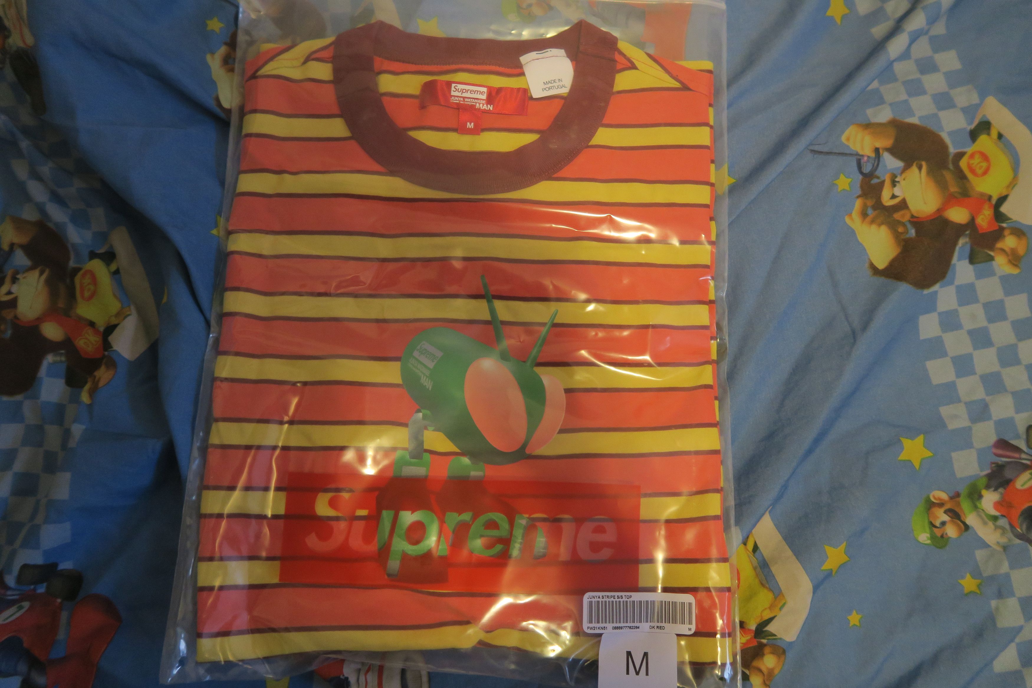 Supreme Junya Watanabe CDG Man Stripe S/S Top Dark Red