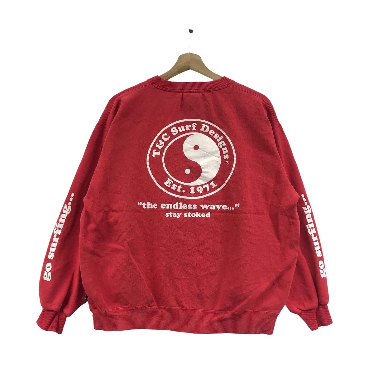 Vintage Vintage 90s T&C Surf Design USA SURFWEAR Surfing Sweatshirt Size US L / EU 52-54 / 3 - 1 Thumbnail