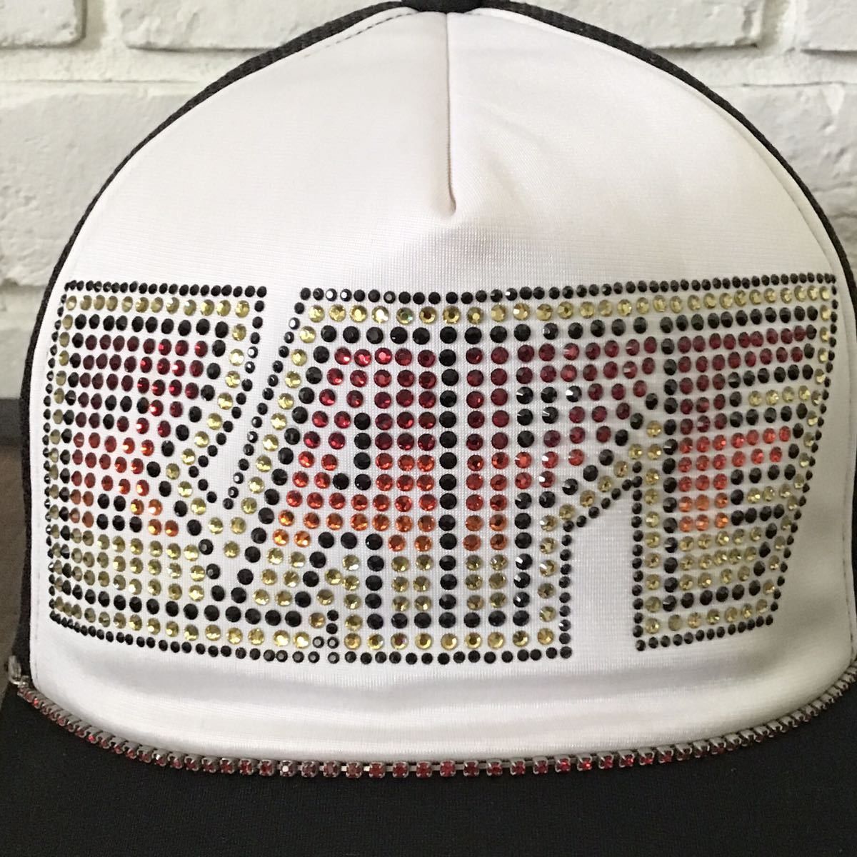 Bape BAPE Swarovski KISS LOGO trucker hat cap a bathing ape Size ONE SIZE - 2 Thumbnail