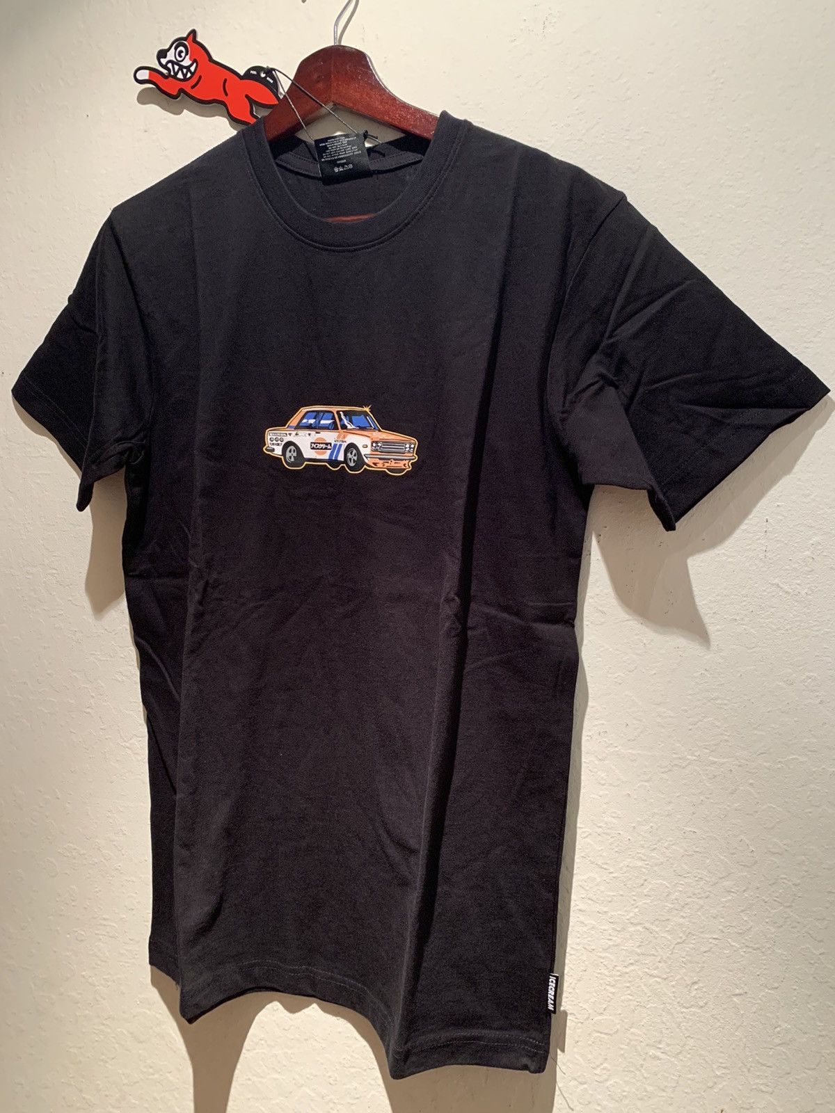 image of Billionaire Boys Club x Icecream New Ice Cream Bbc Japanese Rally Race Car T-Shirt - S in Black/Ora