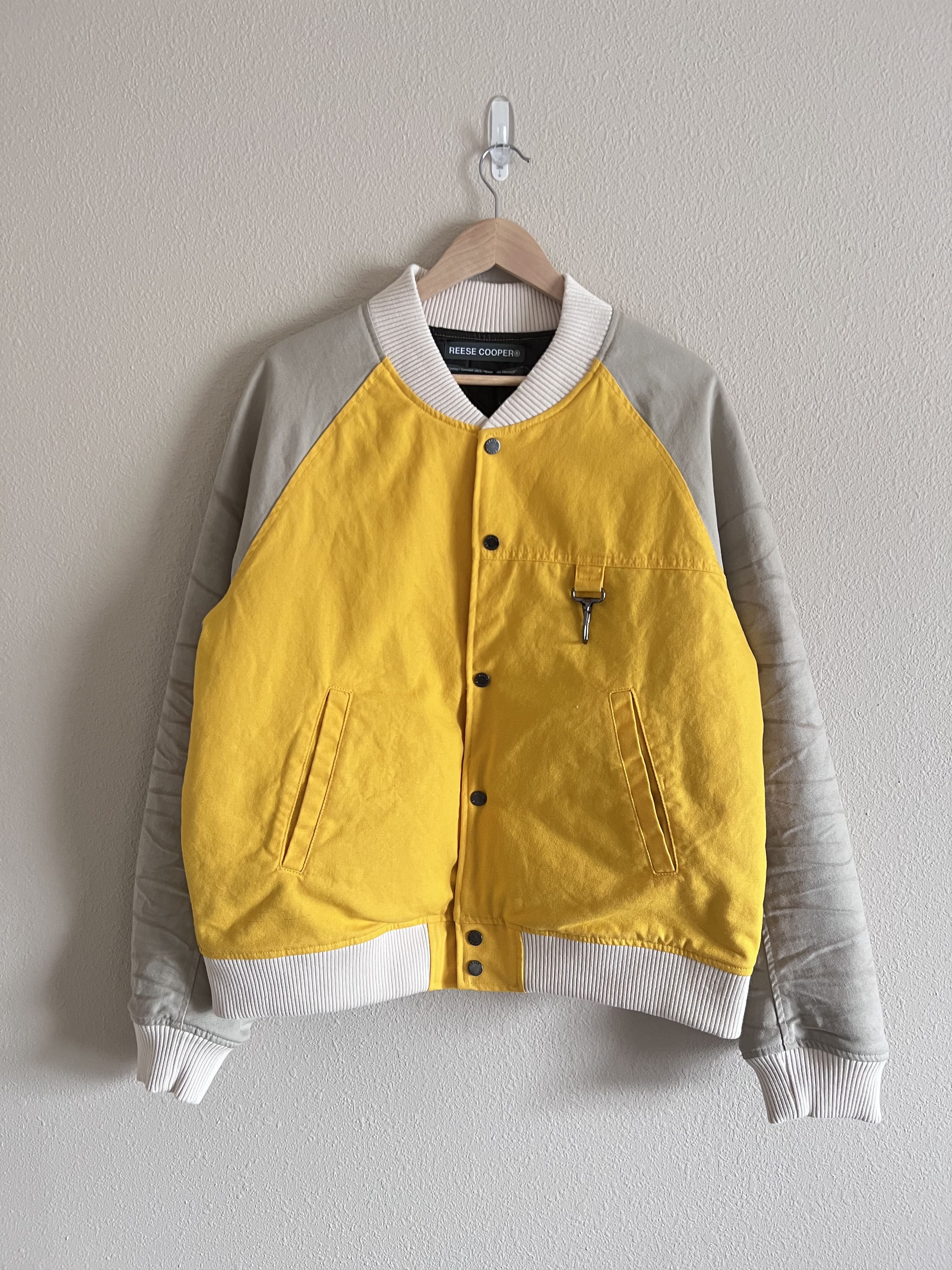 image of Reese Cooper Duck Canvas Varsity Jacket Yellow, Men's (Size 2XL)