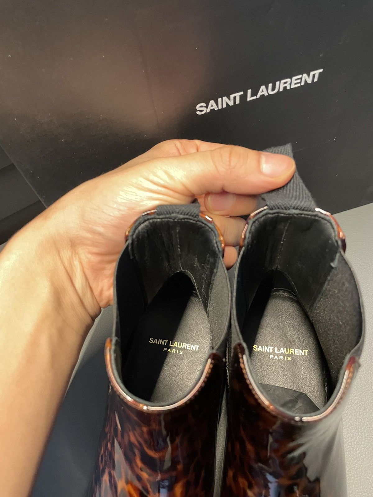 Hedi Slimane × Saint Laurent Paris × Yves Saint Laurent Brand NEW Runway Dylan 40 Patent Leather Boots Size US 9.5 / EU 42-43 - 16 Thumbnail