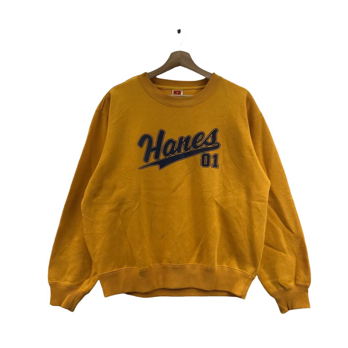 Hanes Vintage HANES 01 USA Brand Yellow Sweatshirt Size US L / EU 52-54 / 3 - 1 Thumbnail