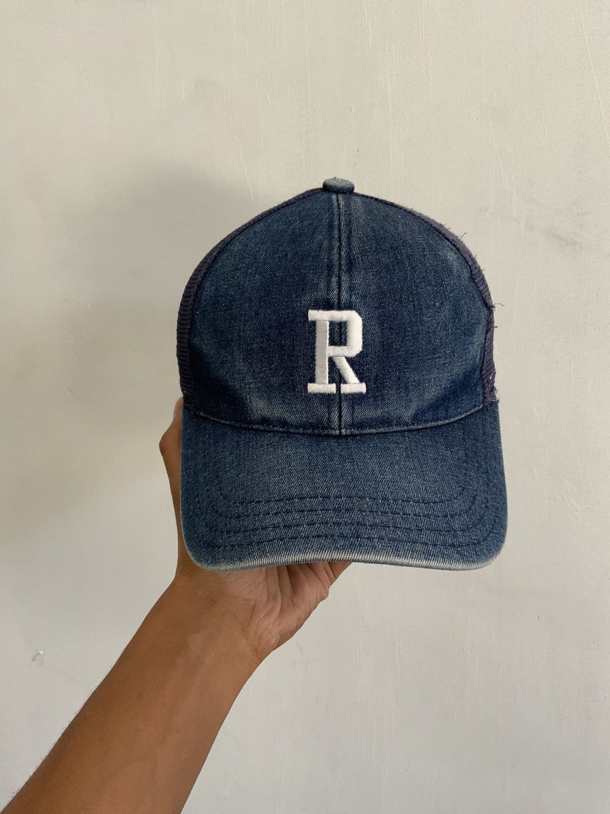 Hat Club Distressed Embroidery light Wash Acid Fade Trucker Hat Size ONE SIZE - 5 Thumbnail
