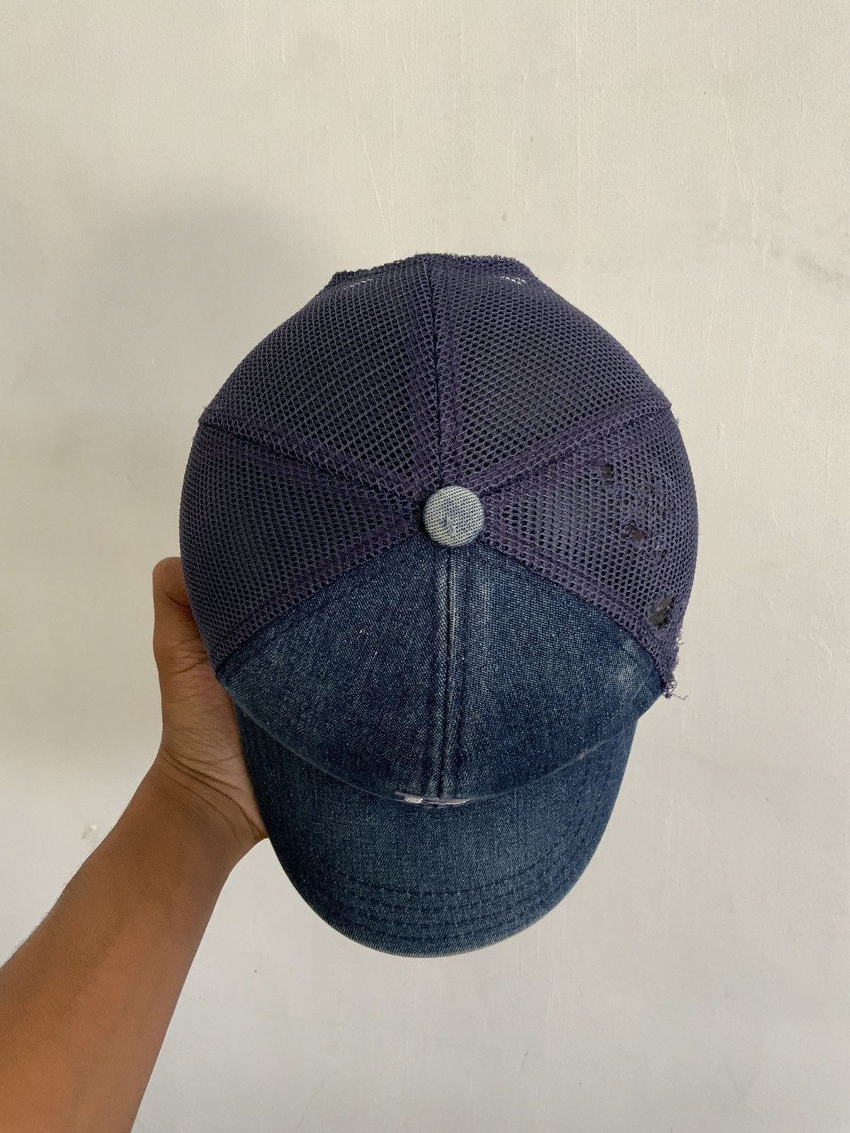 Hat Club Distressed Embroidery light Wash Acid Fade Trucker Hat Size ONE SIZE - 6 Thumbnail
