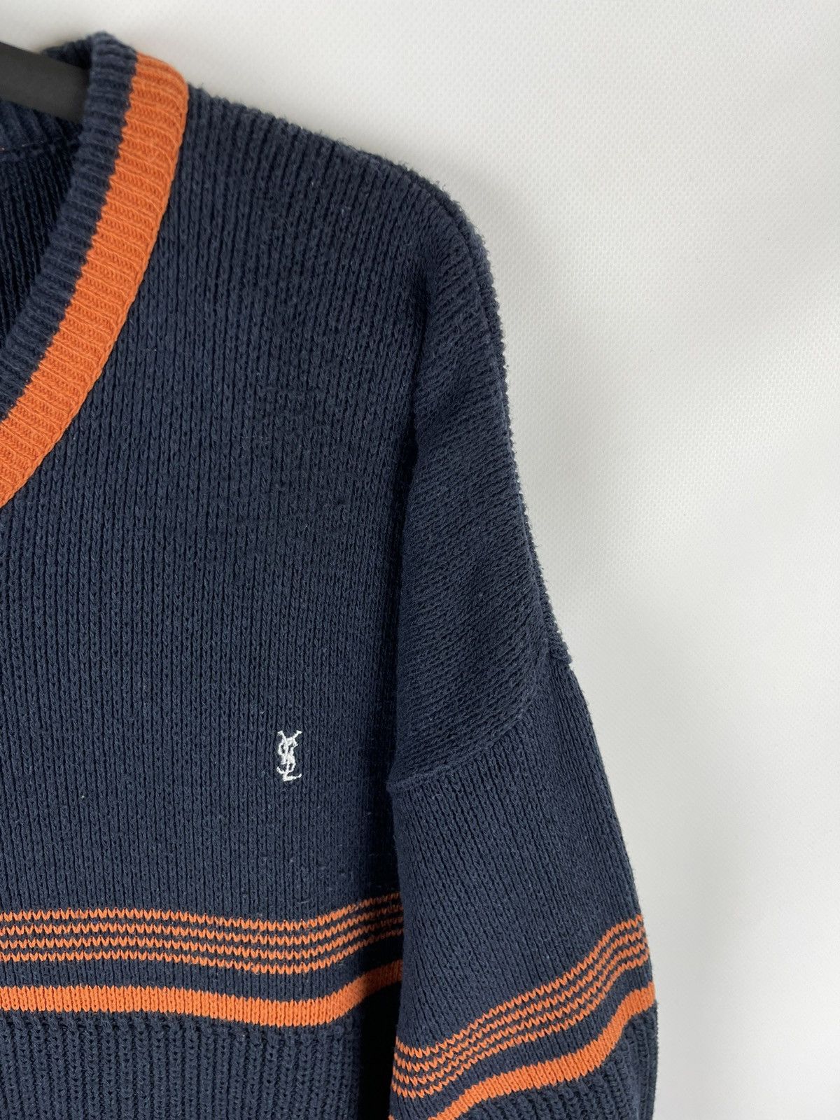 Vintage Yves saint Laurent vintage 80 90s navy striped orange sweat Size US M / EU 48-50 / 2 - 8 Thumbnail