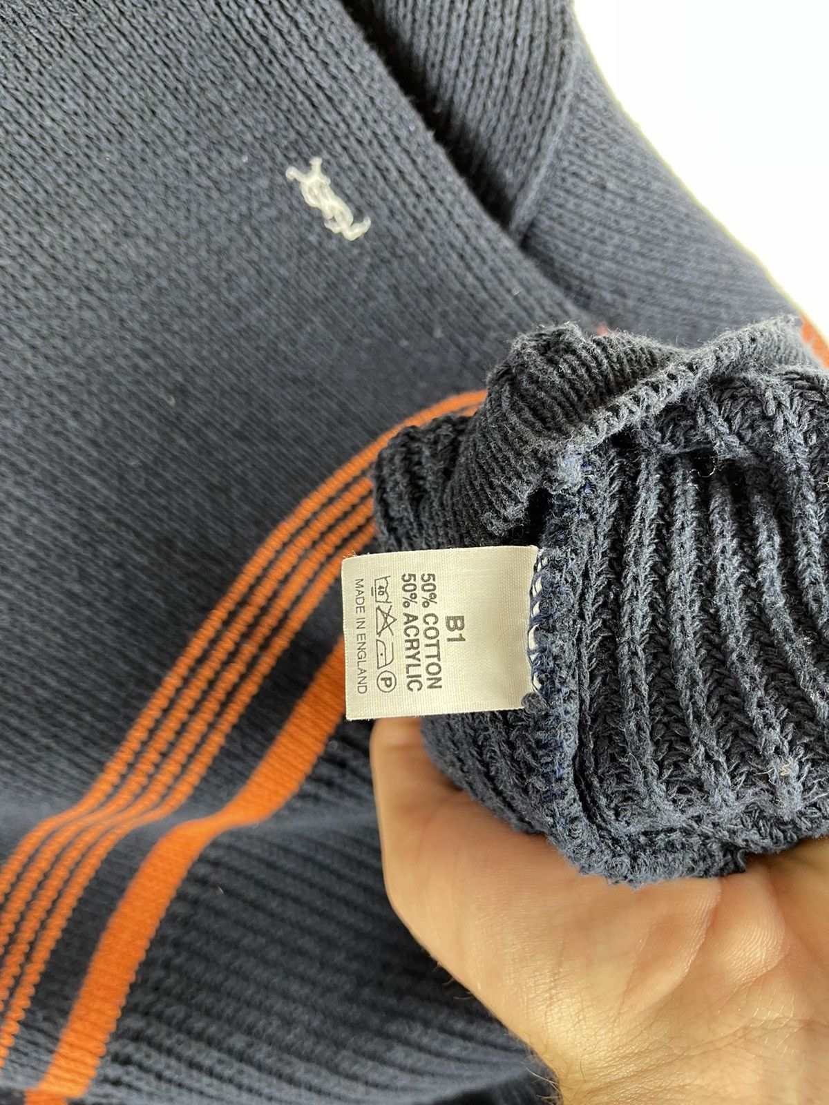 Vintage Yves saint Laurent vintage 80 90s navy striped orange sweat Size US M / EU 48-50 / 2 - 9 Thumbnail